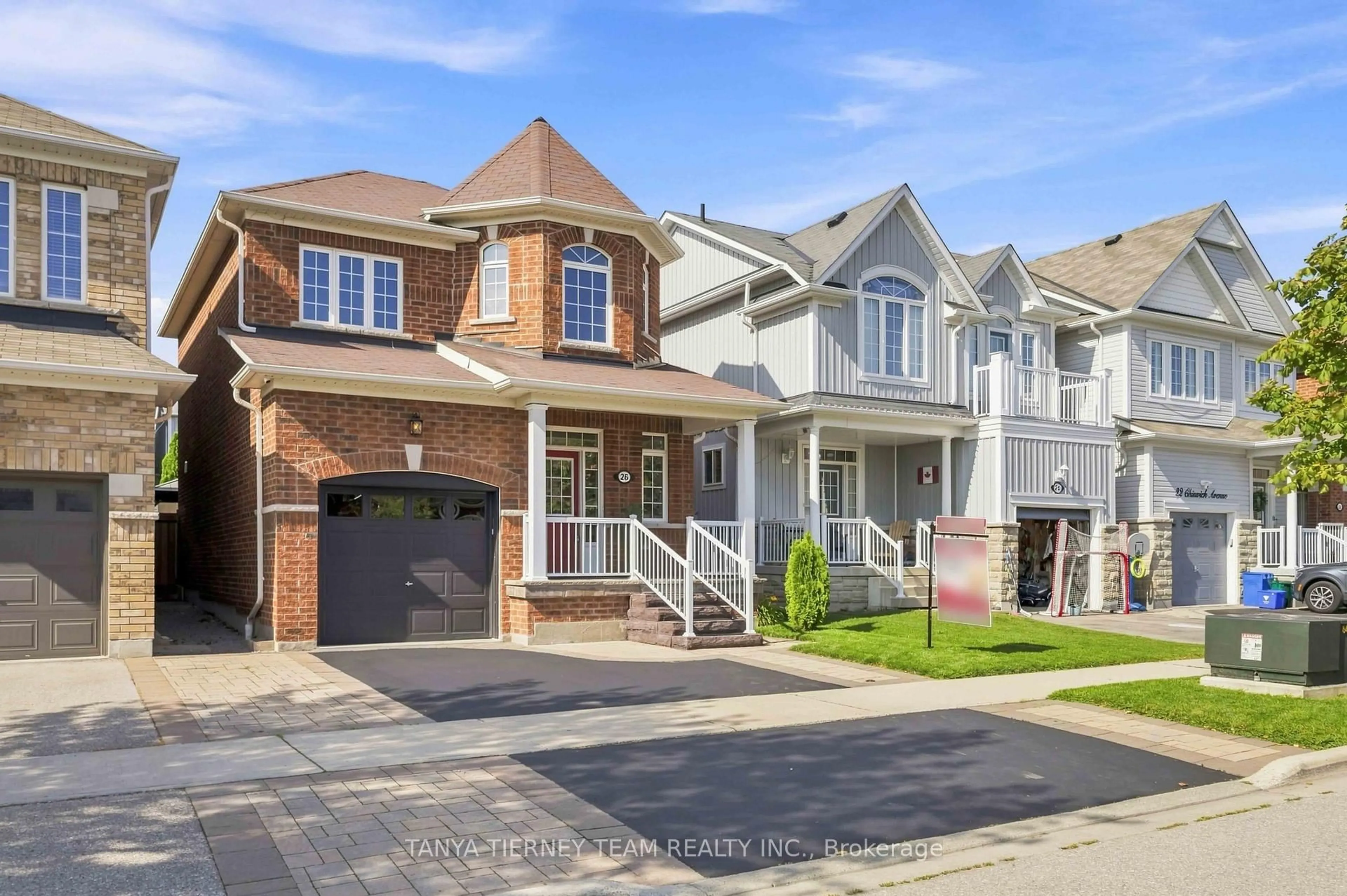 Home with brick exterior material, street for 26 Chiswick Ave, Whitby Ontario L1M 0E1