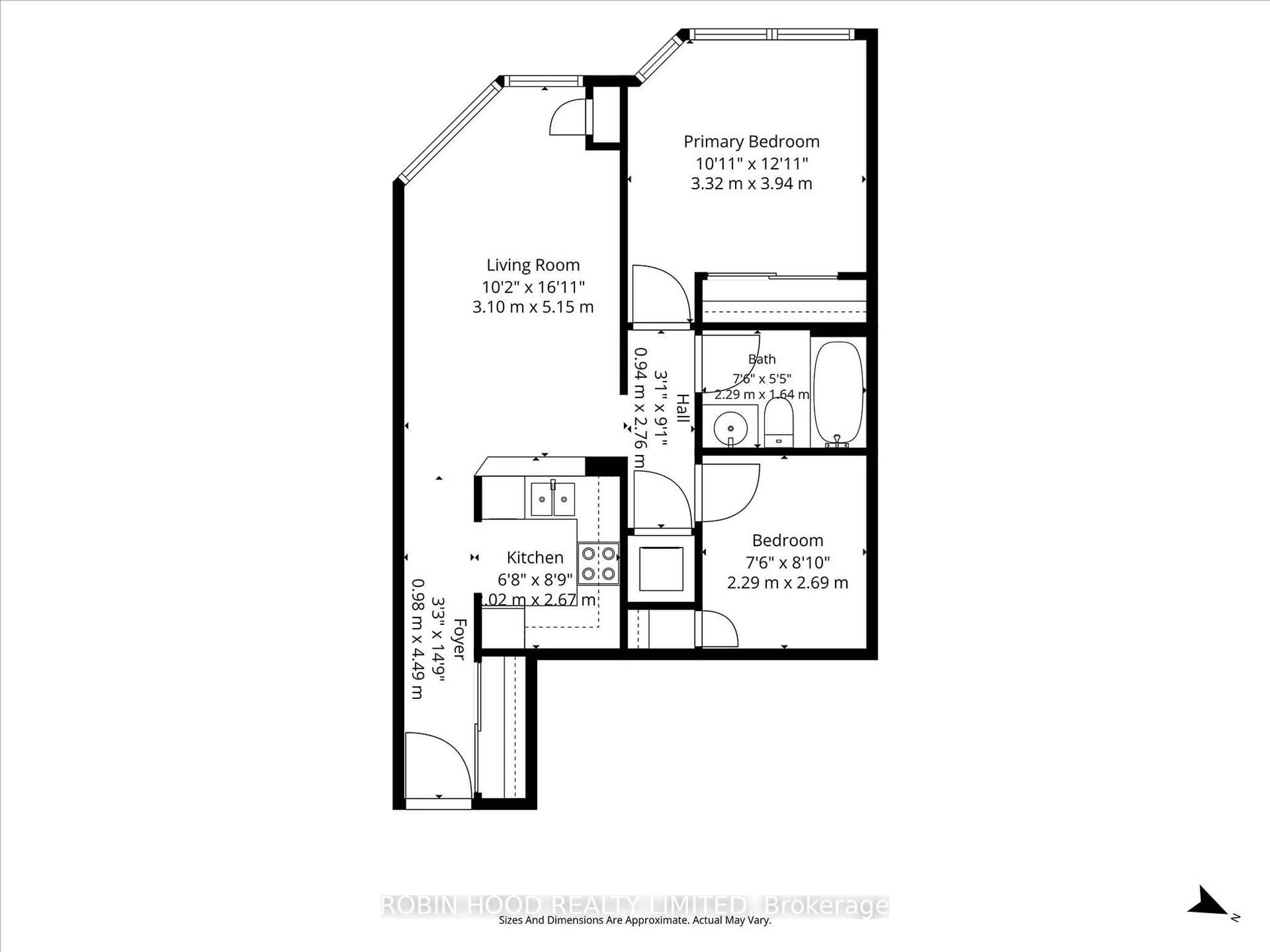 Floor plan for 11 Lee Centre Dr #PH109, Toronto Ontario M1H 3J5