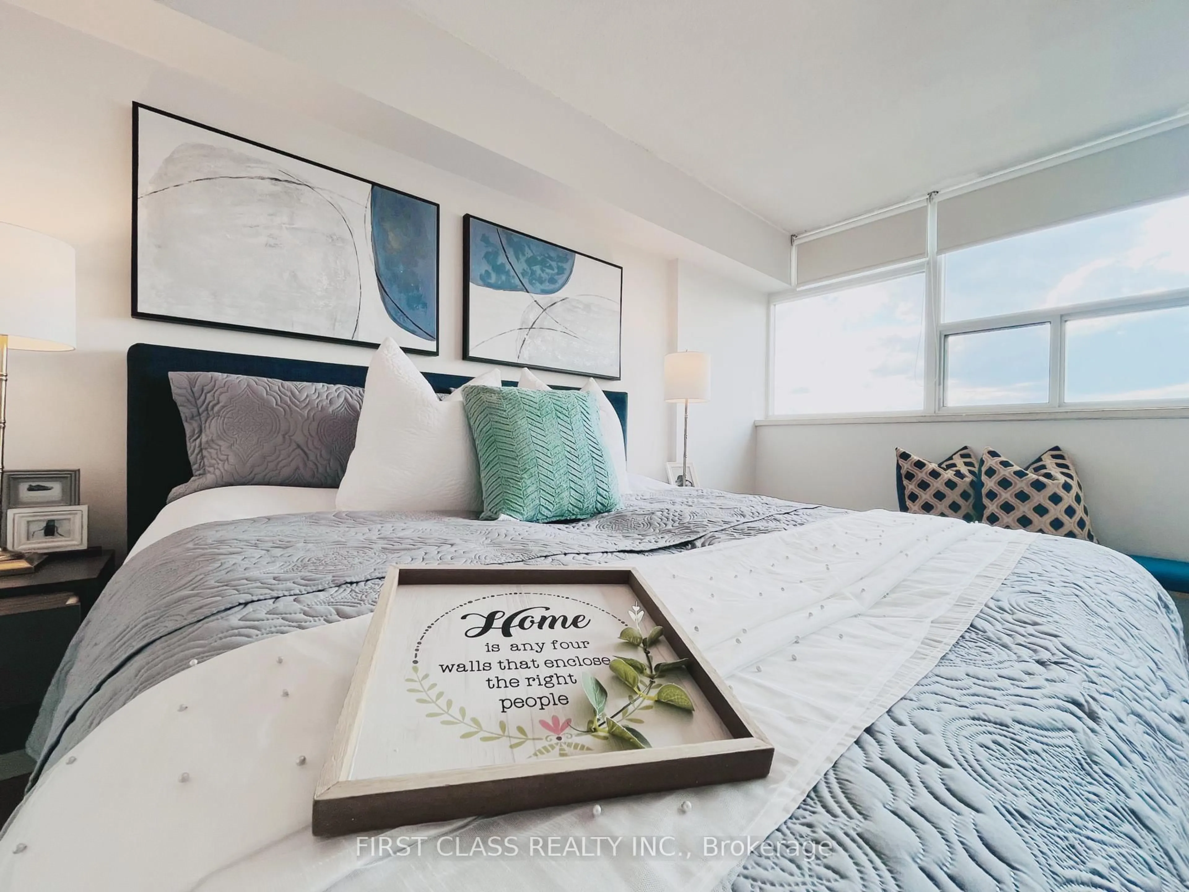 Bedroom with bed, unknown for 25 Silver Springs Blvd #1701, Toronto Ontario M1V 1M9