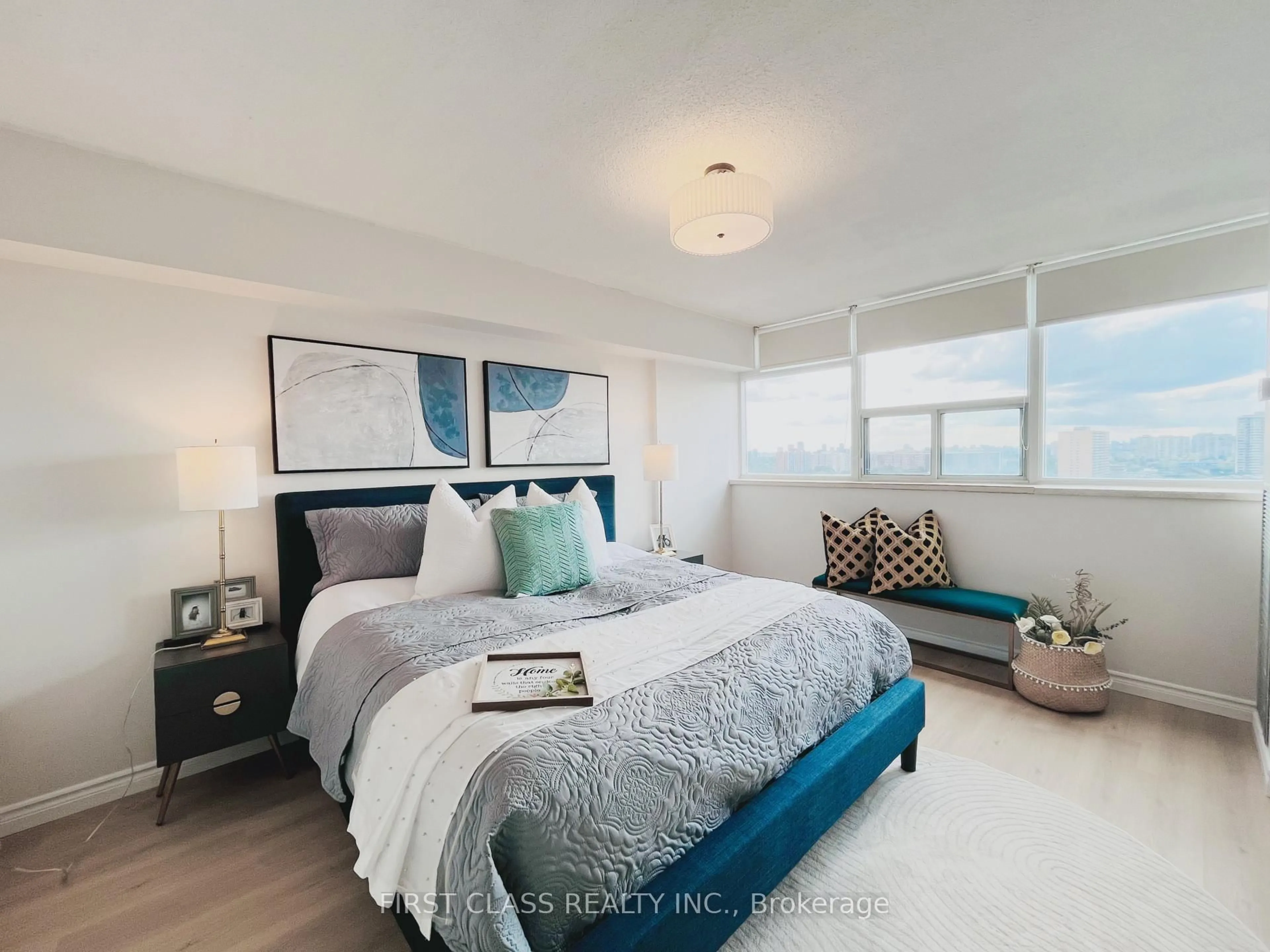 Bedroom with bed, unknown for 25 Silver Springs Blvd #1701, Toronto Ontario M1V 1M9