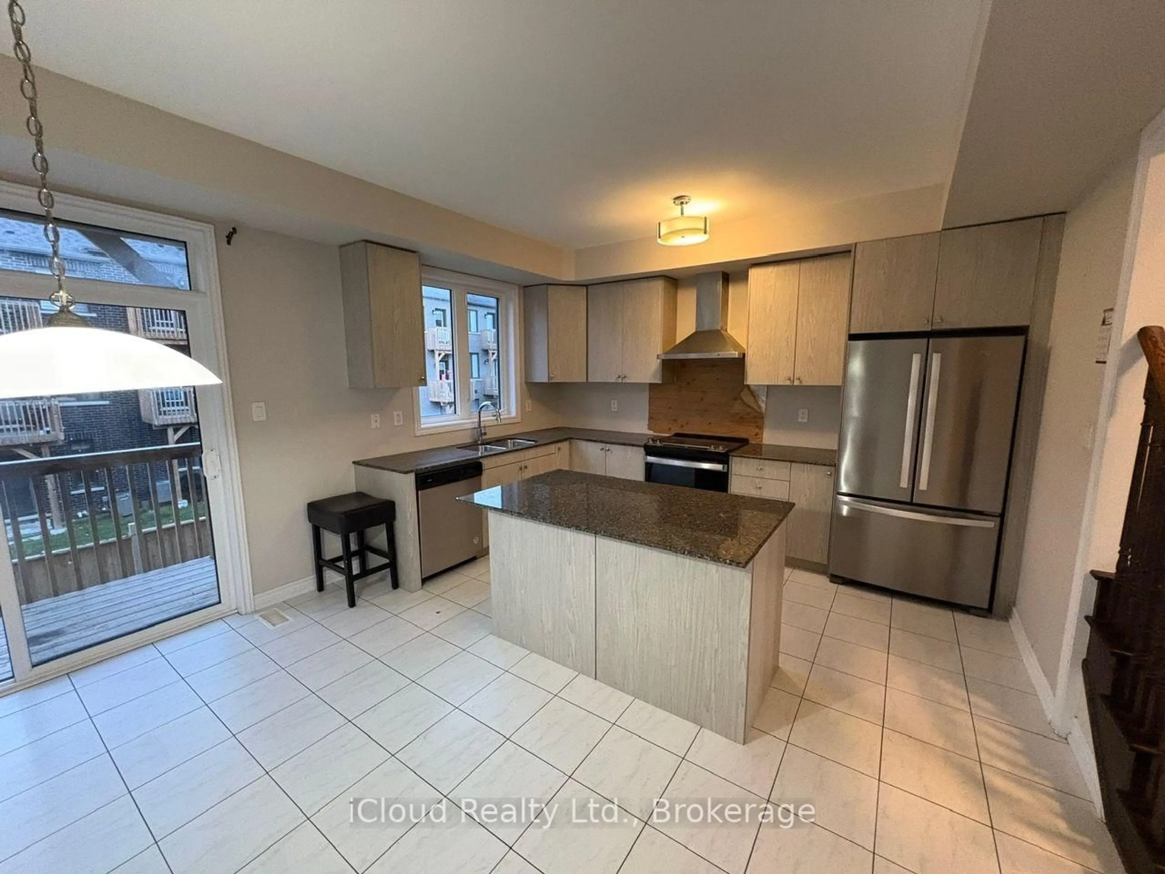 Open concept kitchen, ceramic/tile floor for 73 Douet Lane, Ajax Ontario L1Z 0V4