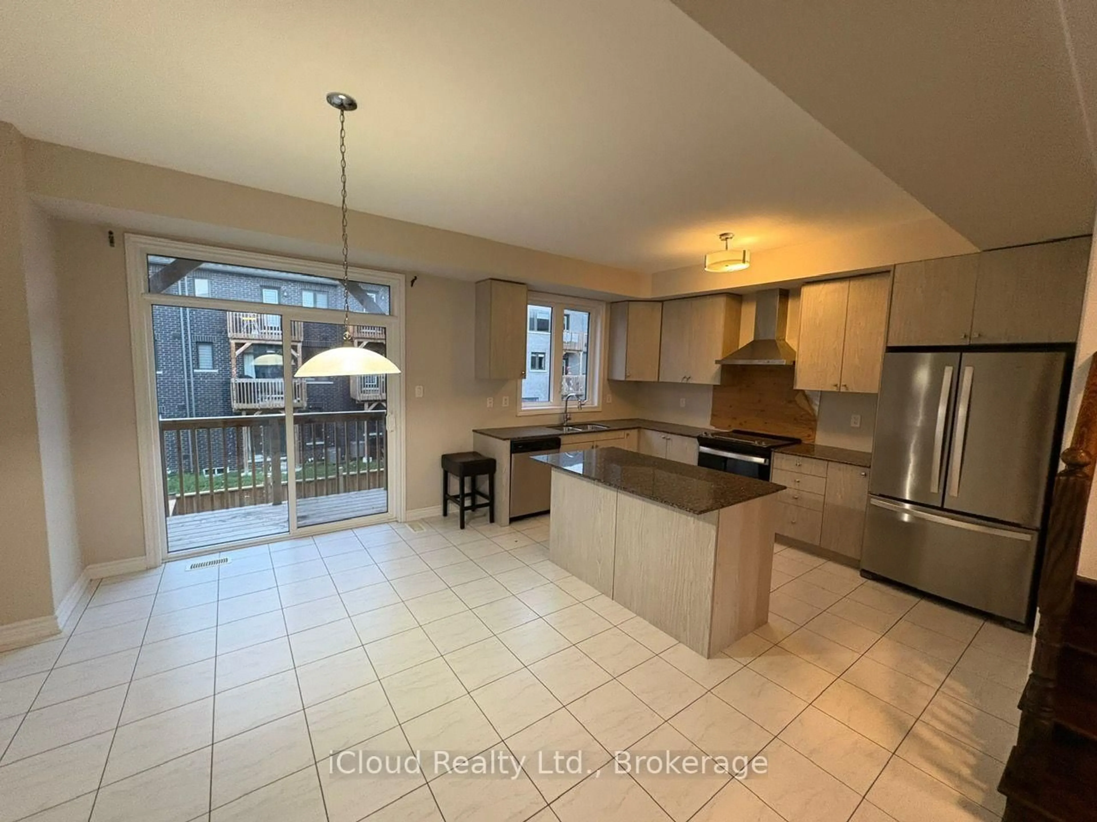 Open concept kitchen, ceramic/tile floor for 73 Douet Lane, Ajax Ontario L1Z 0V4