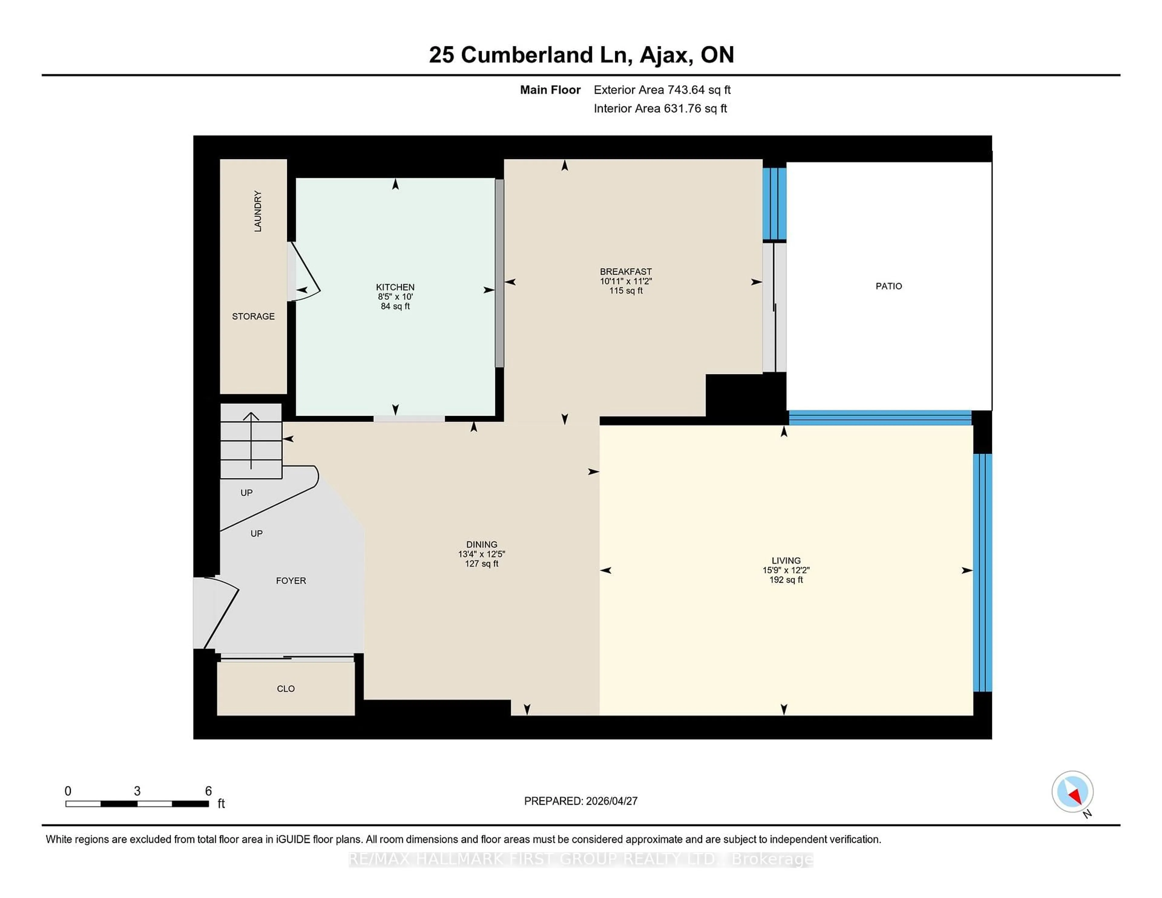 Floor plan for 25 Cumberland Lane #110, Ajax Ontario L1S 7K1