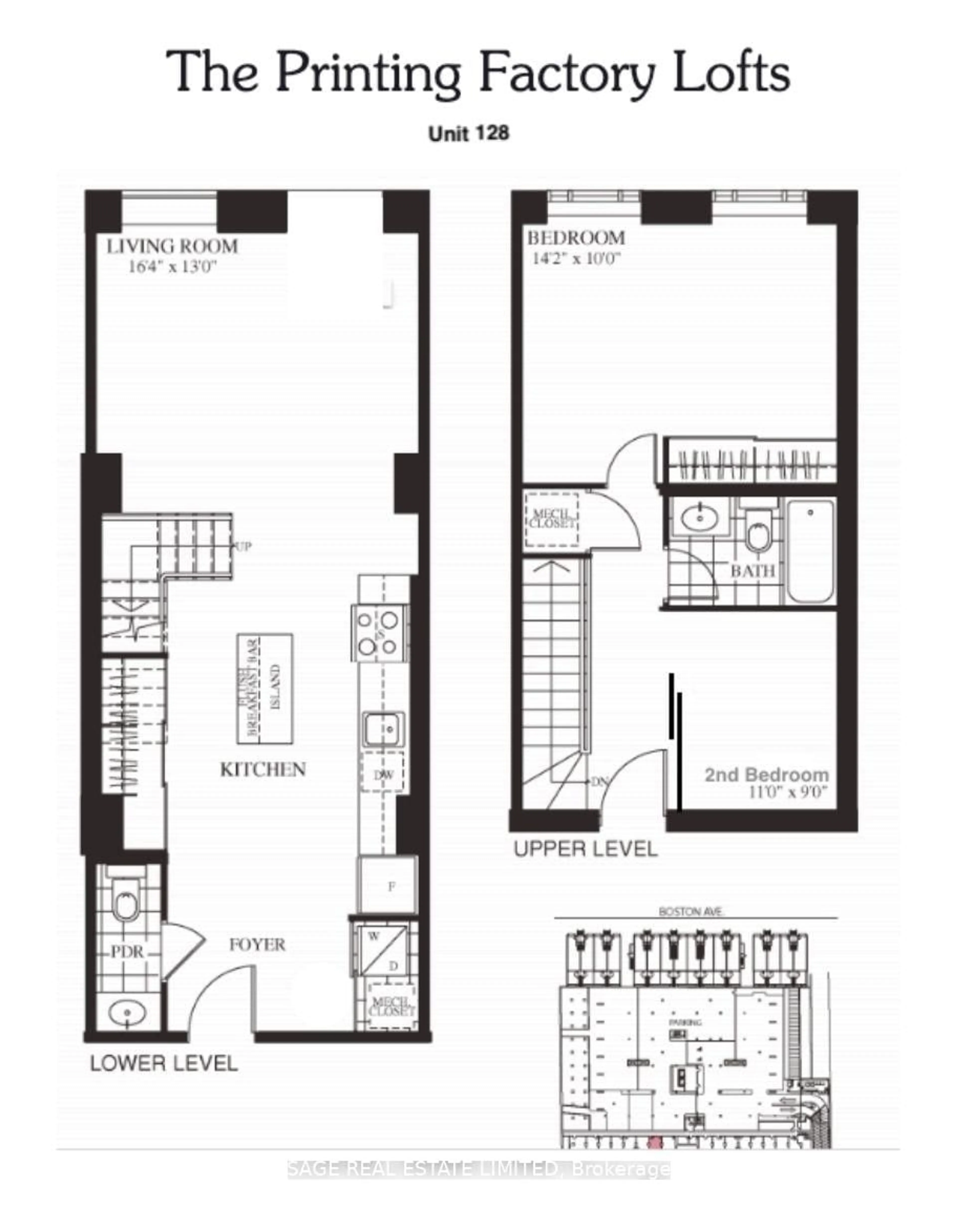 Floor plan for 201 Carlaw Ave #128, Toronto Ontario M4M 2S3