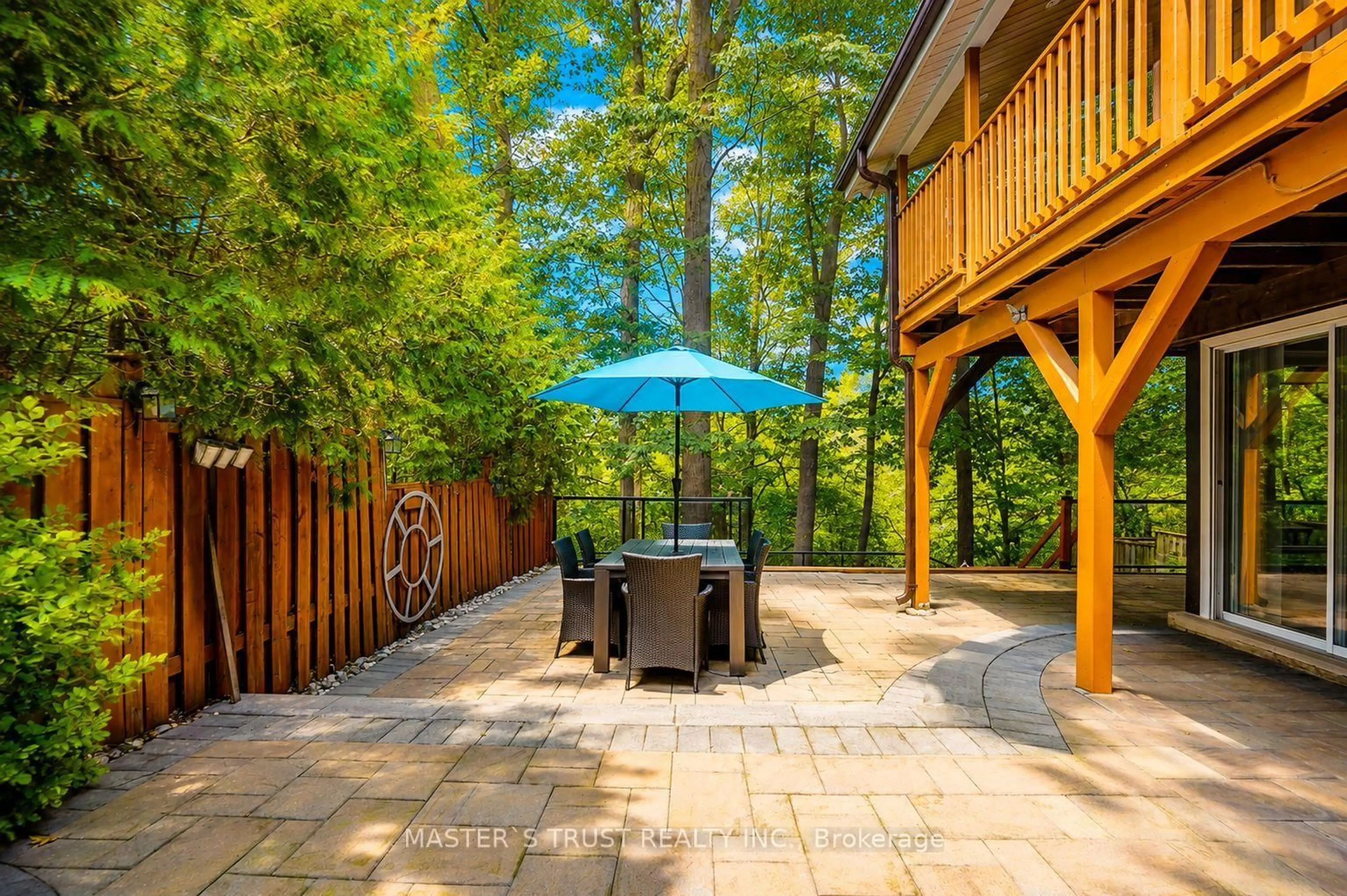Patio, forest/trees view for 183 Birkdale Rd, Toronto Ontario M1P 3R9