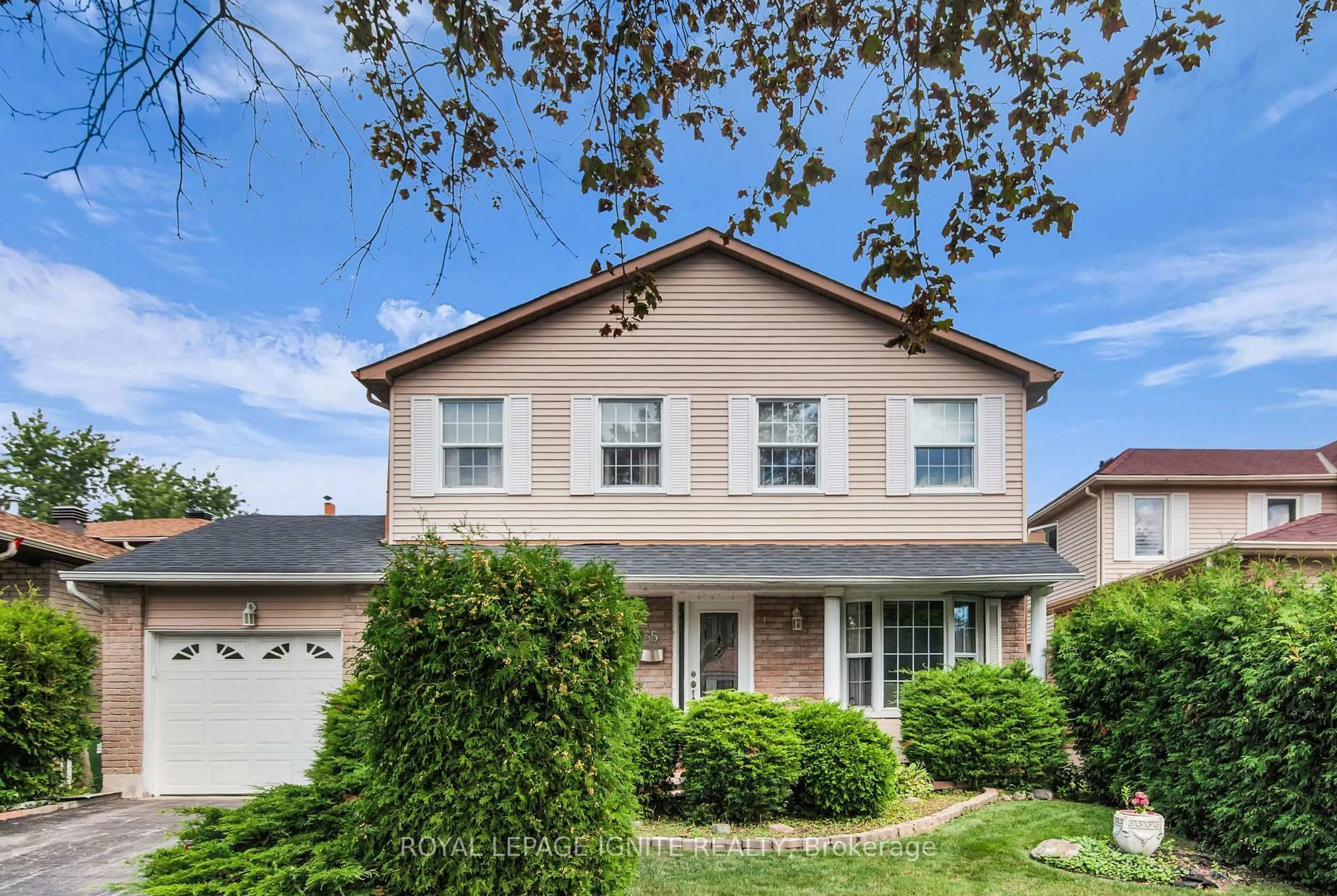 Home with vinyl exterior material, street for 55 Fawcett Tr, Toronto Ontario M1B 3B6