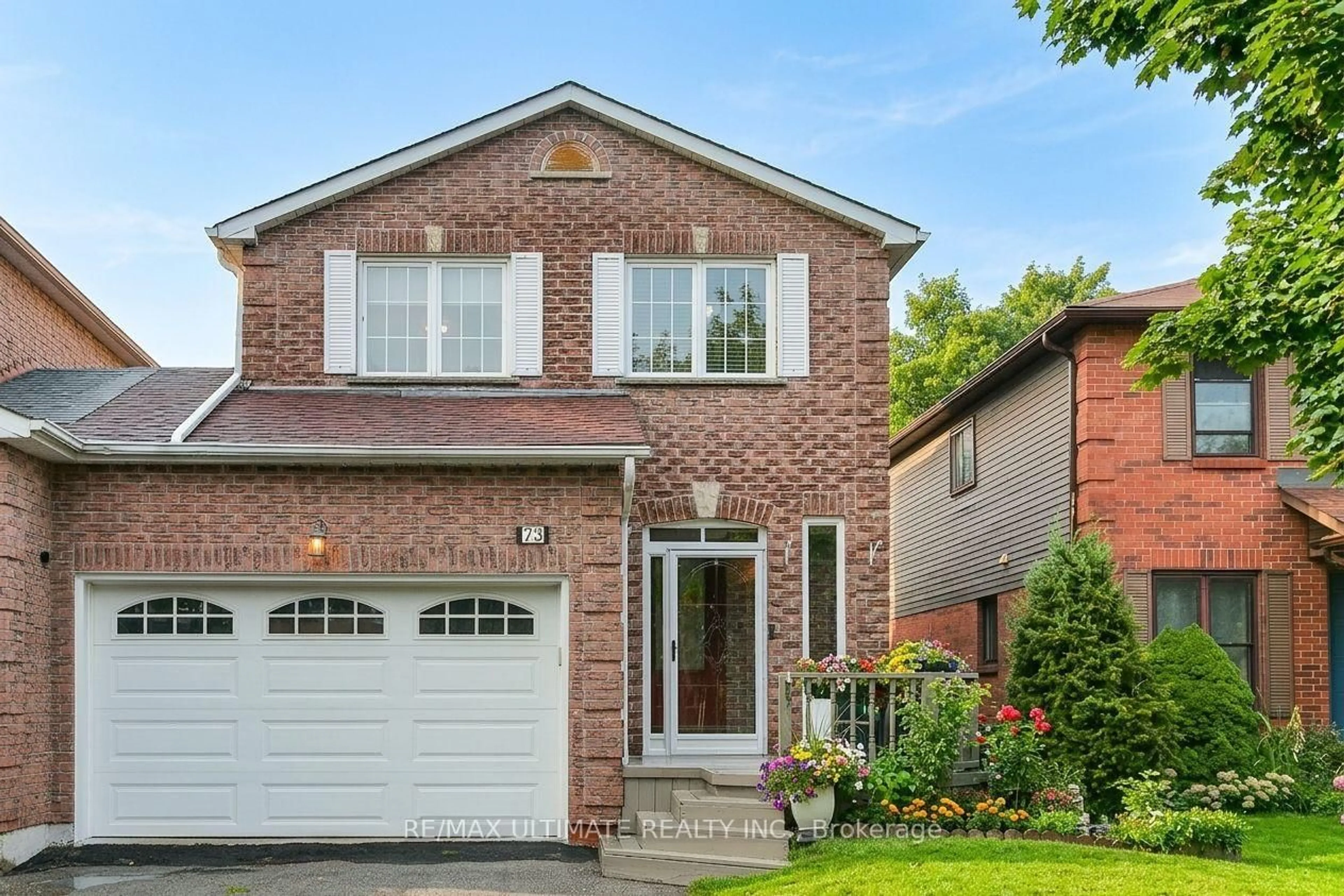 Home with brick exterior material, street for 73 Cluett Dr, Ajax Ontario L1S 7G3