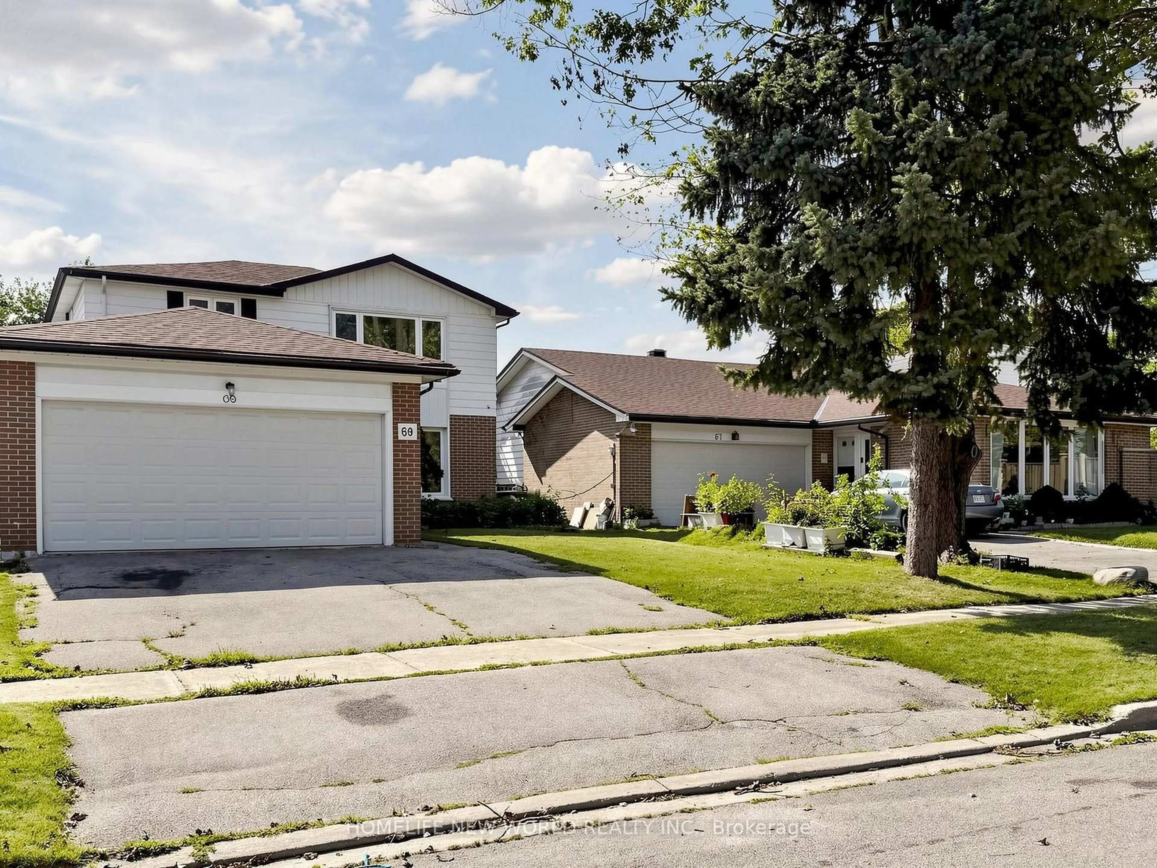Home with vinyl exterior material, street for 69 Brigadoon Cres, Toronto Ontario M1T 3C2
