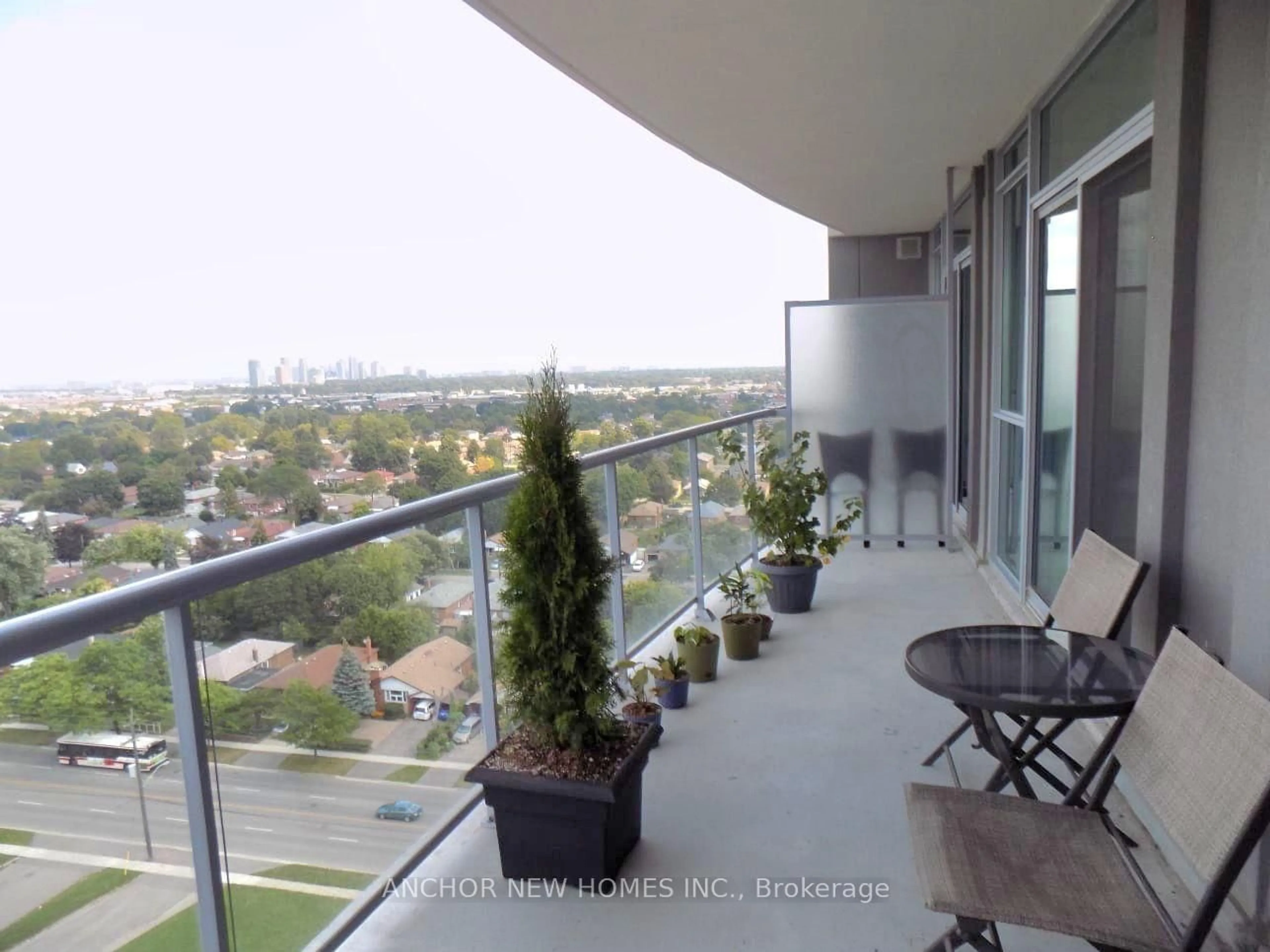 Balcony in the apartment, city buildings view from balcony for 1328 Birchmount Rd #1706, Toronto Ontario M1R 0B6