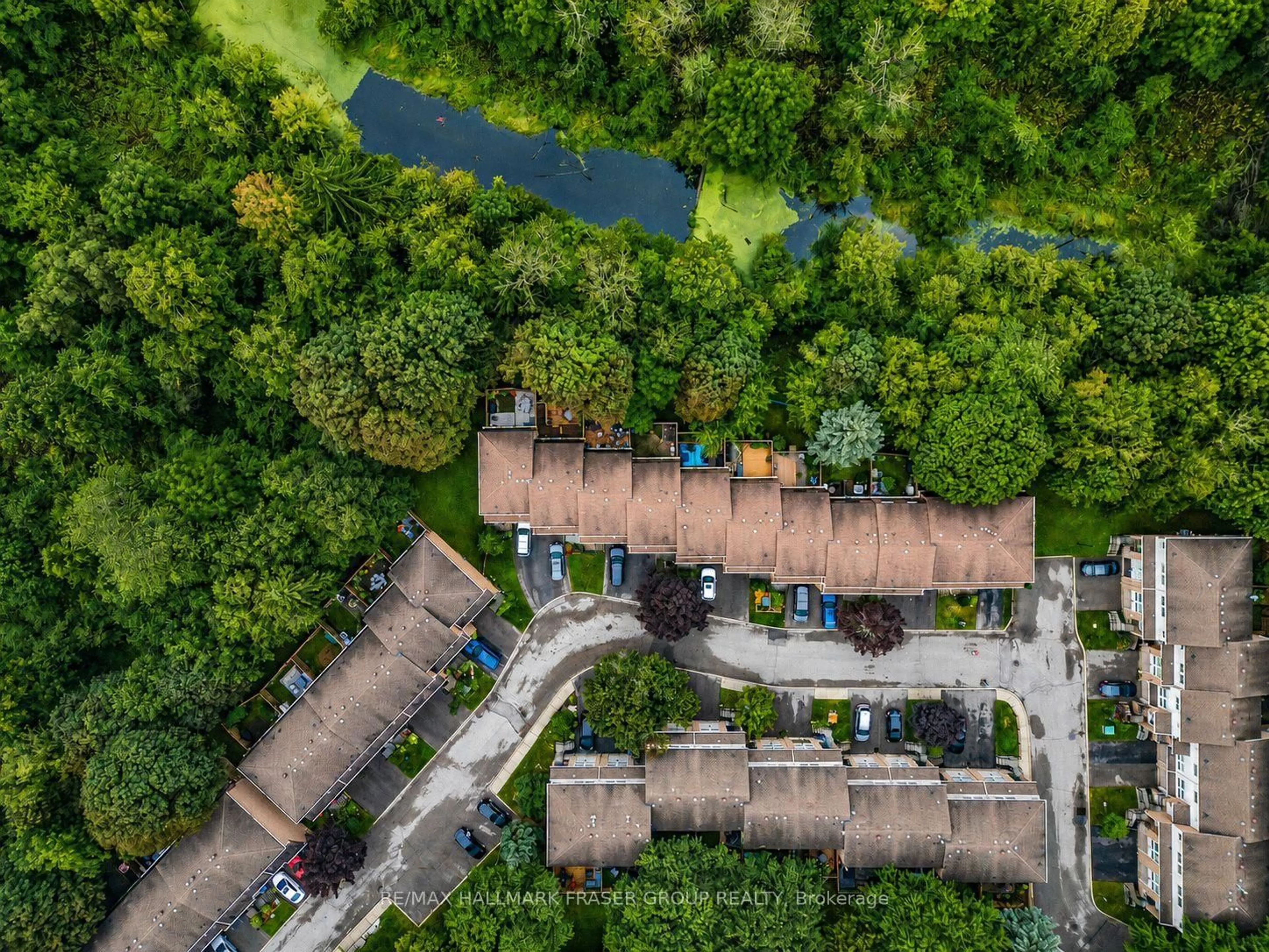 A pic from outside/outdoor area/front of a property/back of a property/a pic from drone, forest/trees view for 63 Willows Lane, Ajax Ontario L1S 6E7