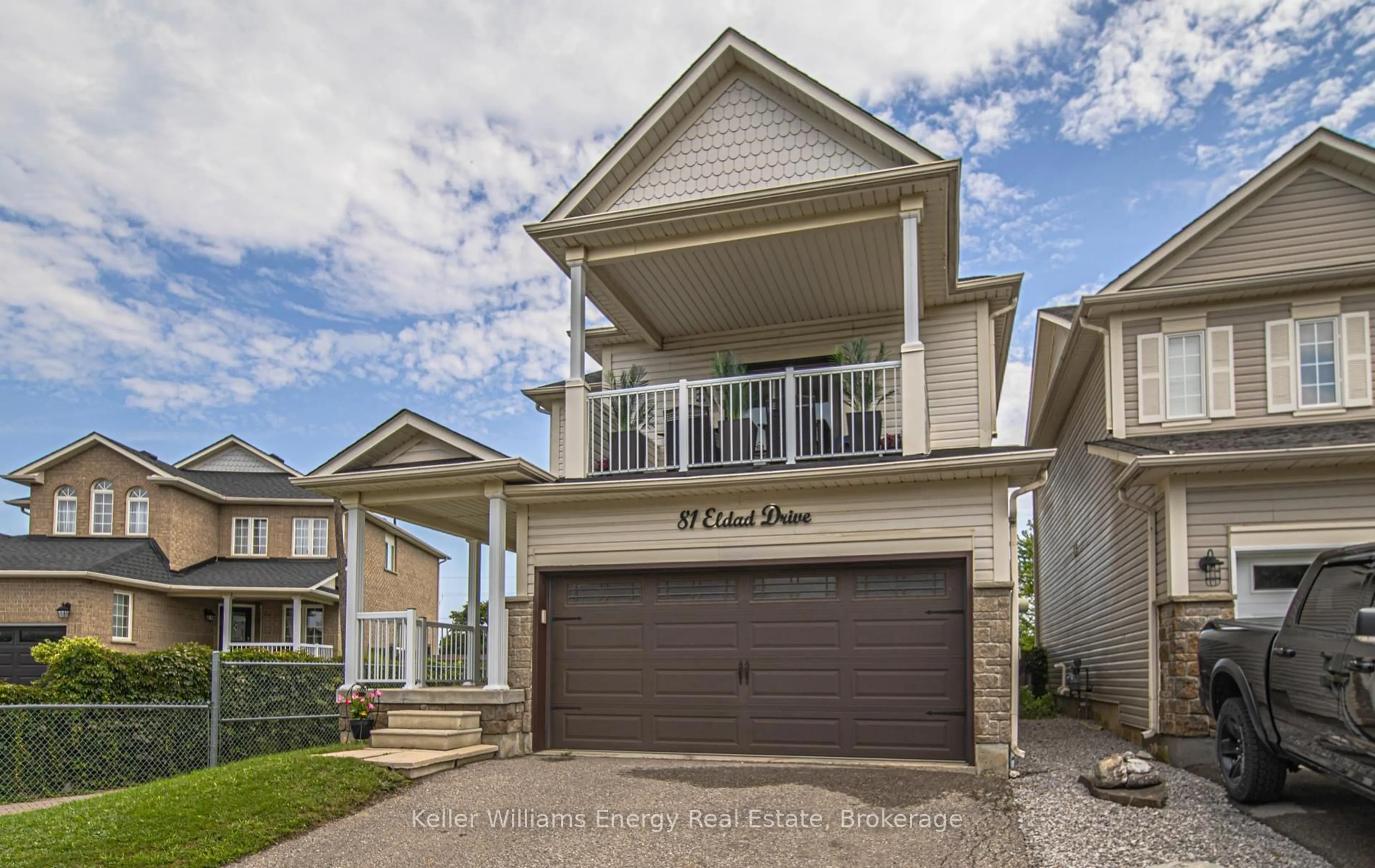 Home with vinyl exterior material, street for 81 Eldad Dr, Clarington Ontario L1C 5J2