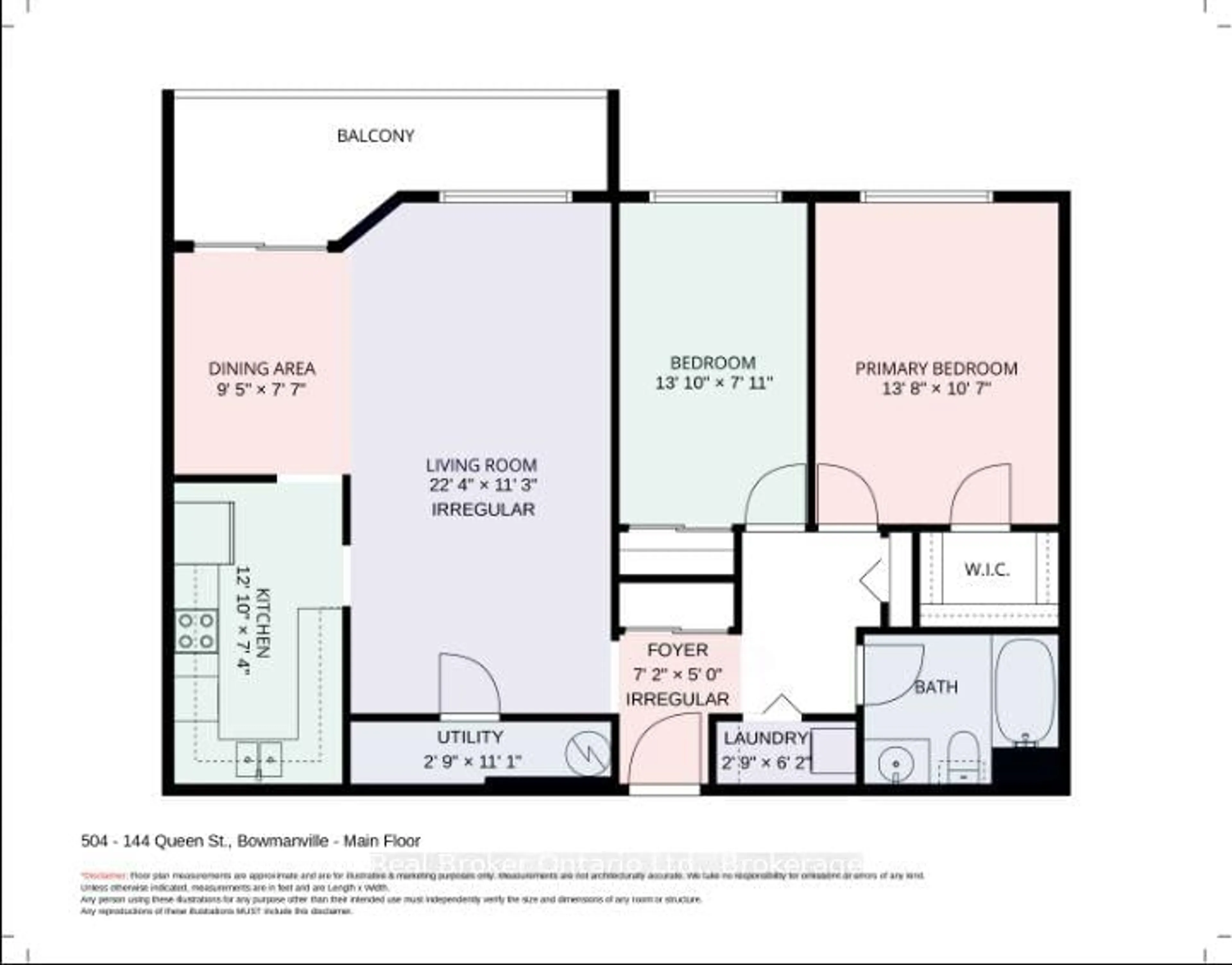 Floor plan for 144 Queen St #504, Clarington Ontario L1C 1M9