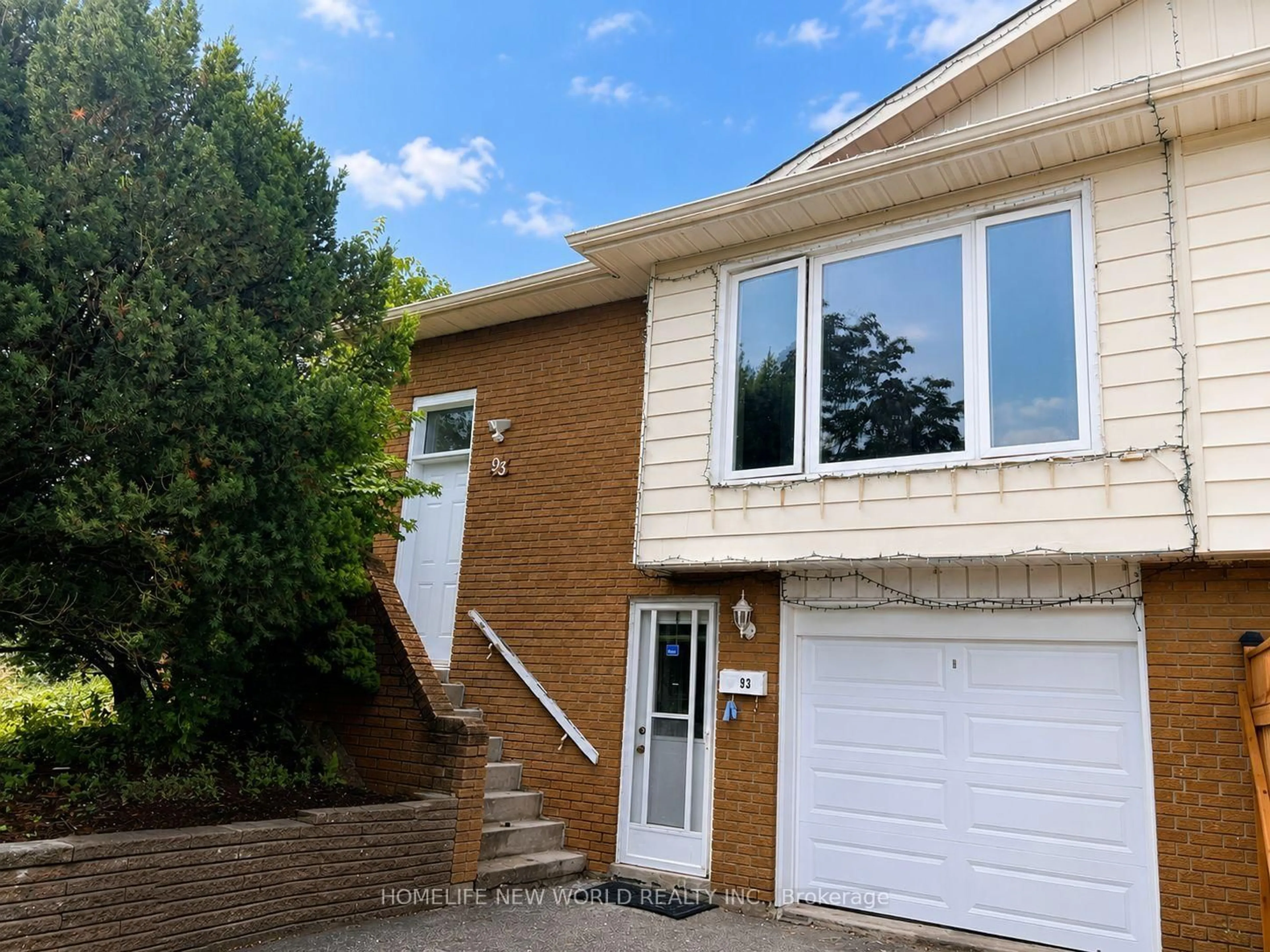 Home with vinyl exterior material, street for 93 Crayford Dr, Toronto Ontario M1W 3B5
