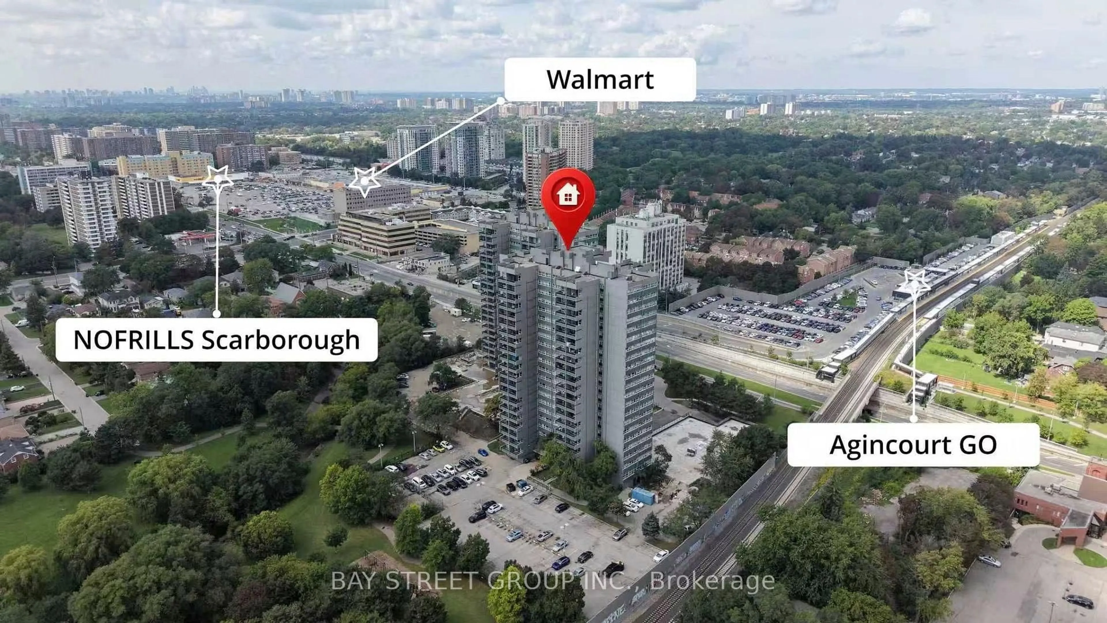 A pic from outside/outdoor area/front of a property/back of a property/a pic from drone, city buildings view from balcony for 4101 Sheppard Ave #1401, Toronto Ontario M1S 3H3