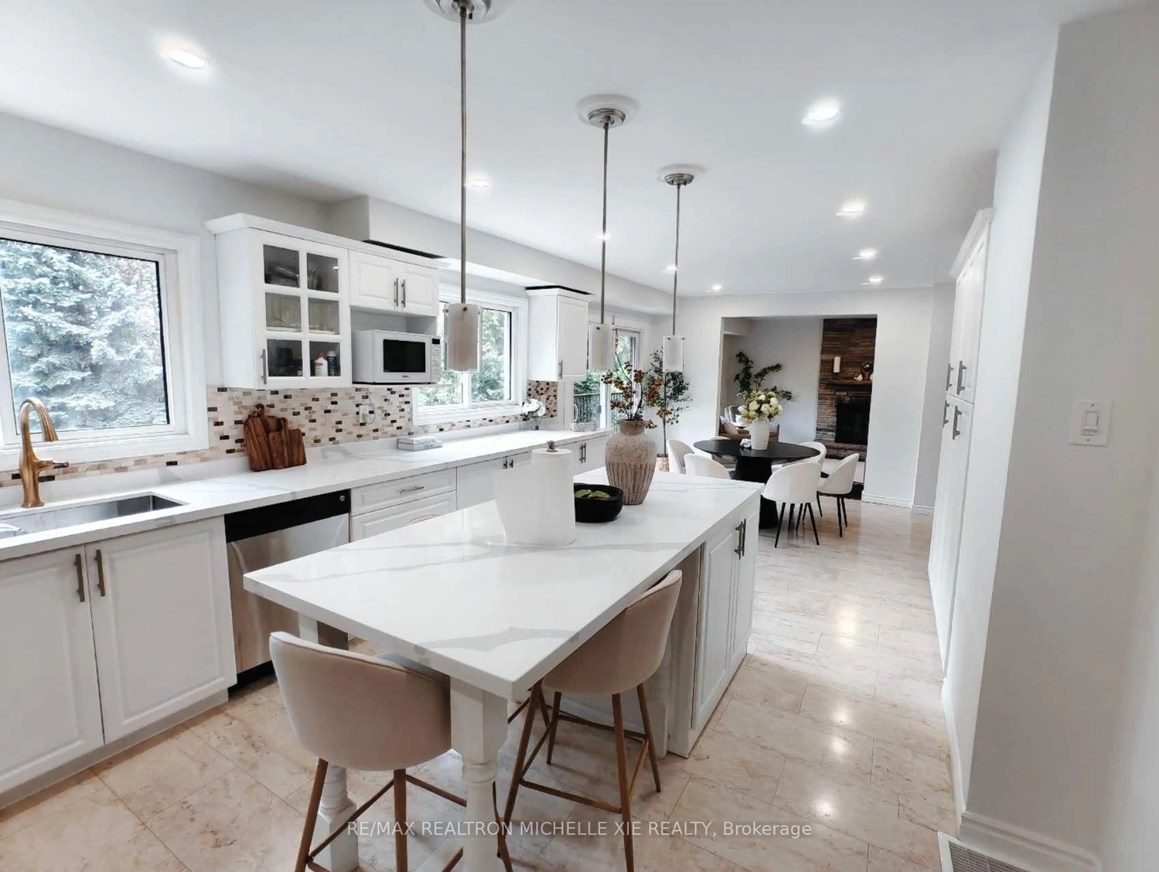 Contemporary kitchen, ceramic/tile floor for 64 Creekwood Dr, Toronto Ontario M1E 4L8