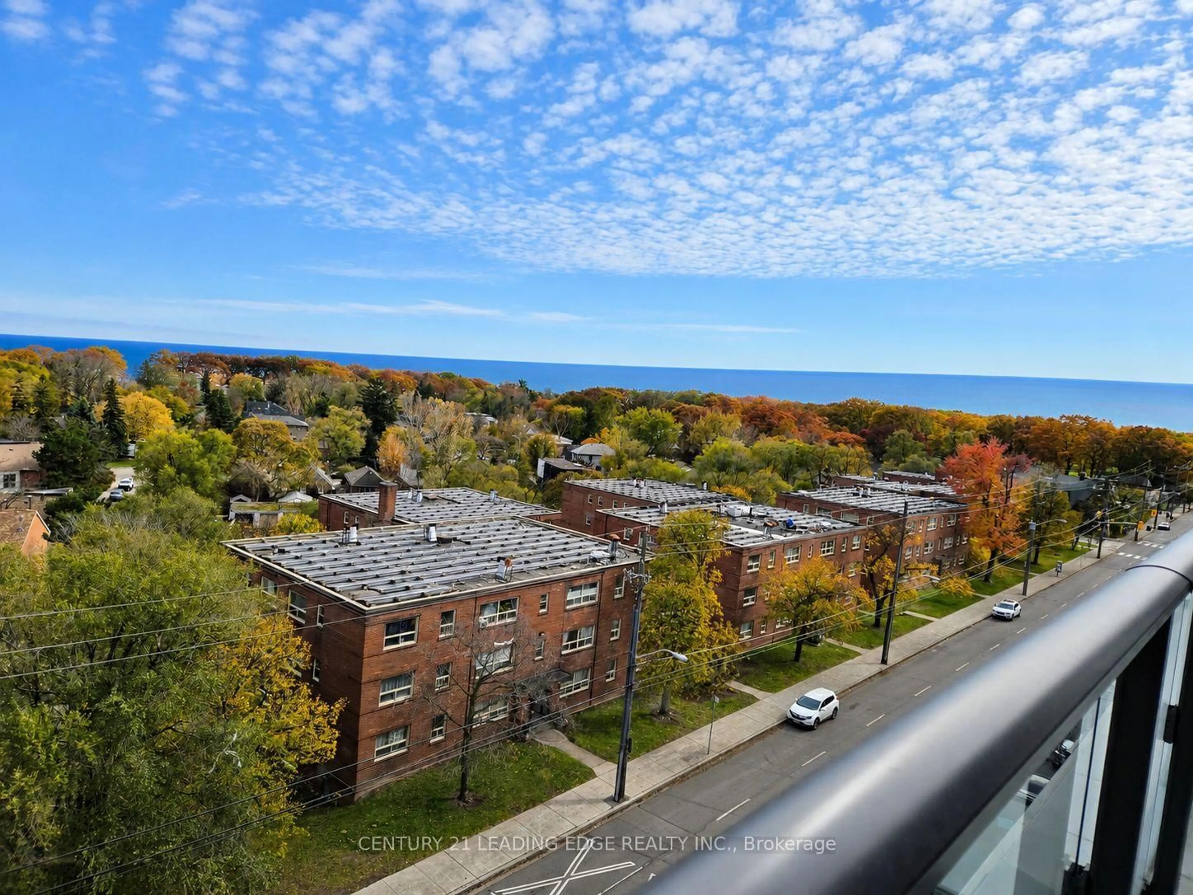 A pic from outside/outdoor area/front of a property/back of a property/a pic from drone, city buildings view from balcony for 2 Manderley Dr #812, Toronto Ontario M1N 0C7