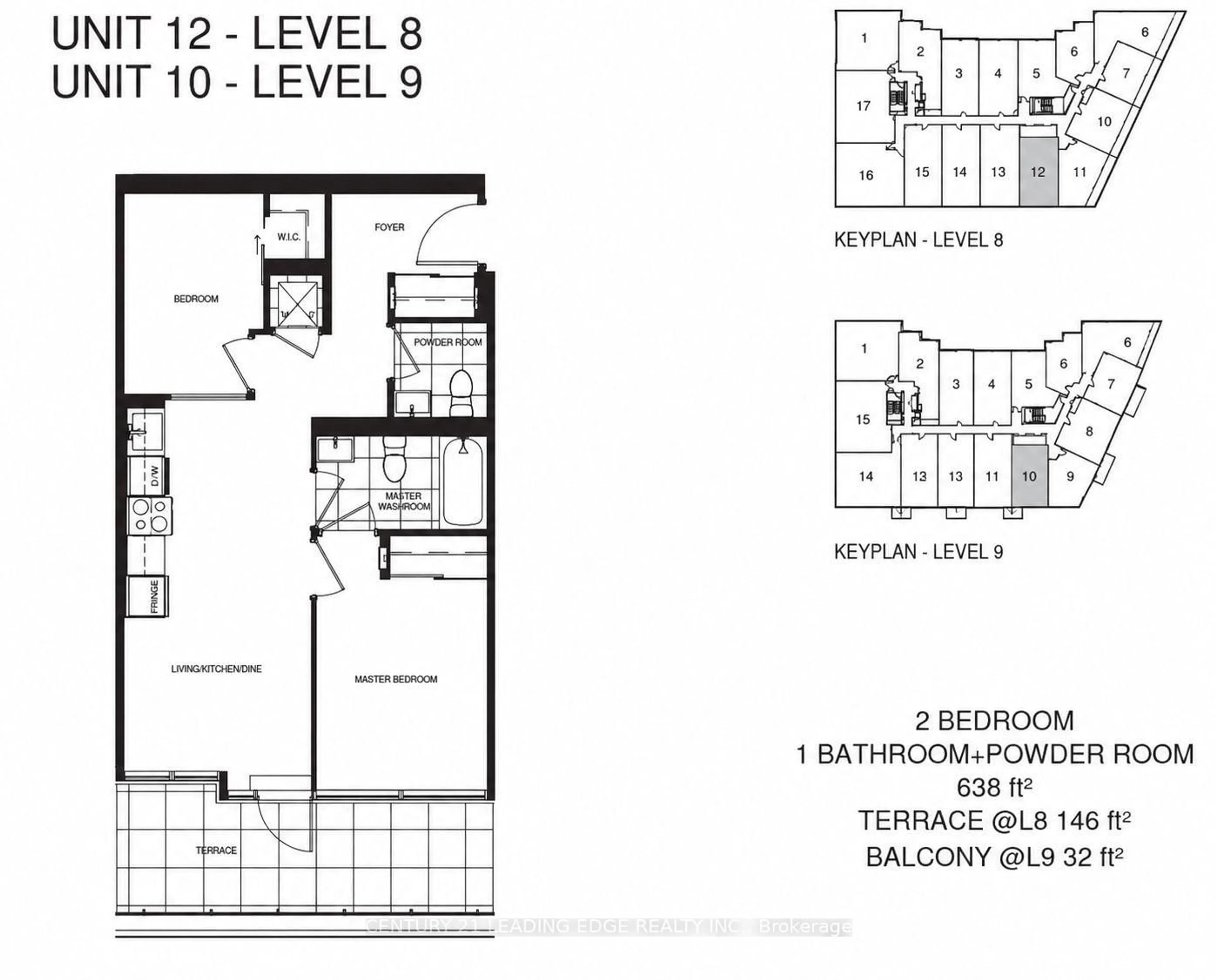 Floor plan for 2 Manderley Dr #812, Toronto Ontario M1N 0C7