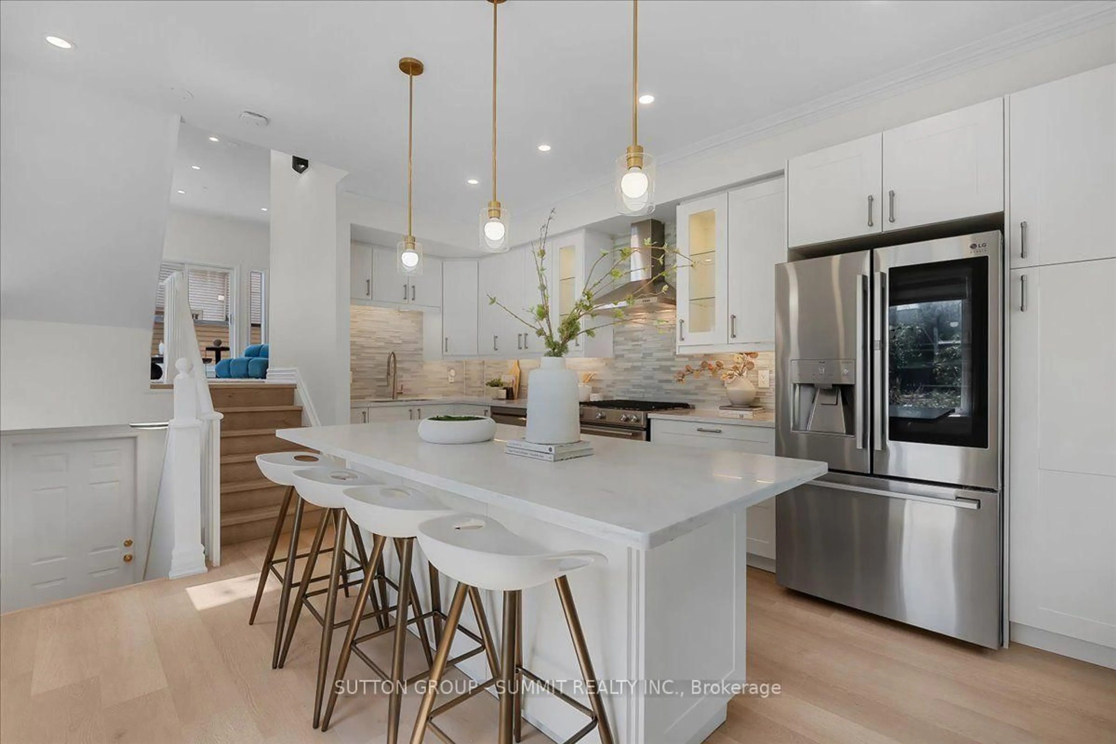 Open concept kitchen, ceramic/tile floor for 2 Cam Fella Lane, Toronto Ontario M4L 3Z5