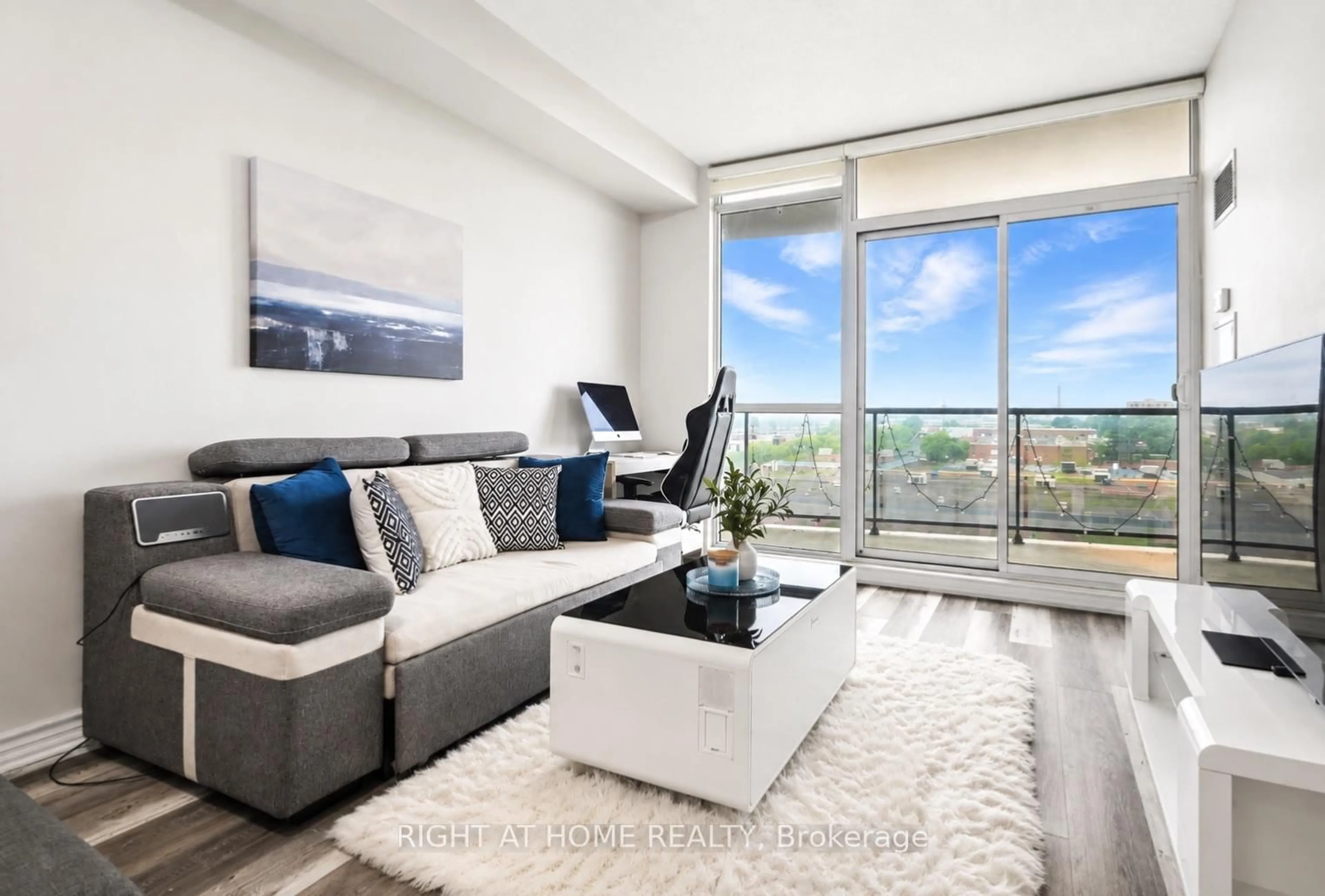 Living room with furniture, unknown for 1328 Birchmount Rd #607, Toronto Ontario M1R 0B6