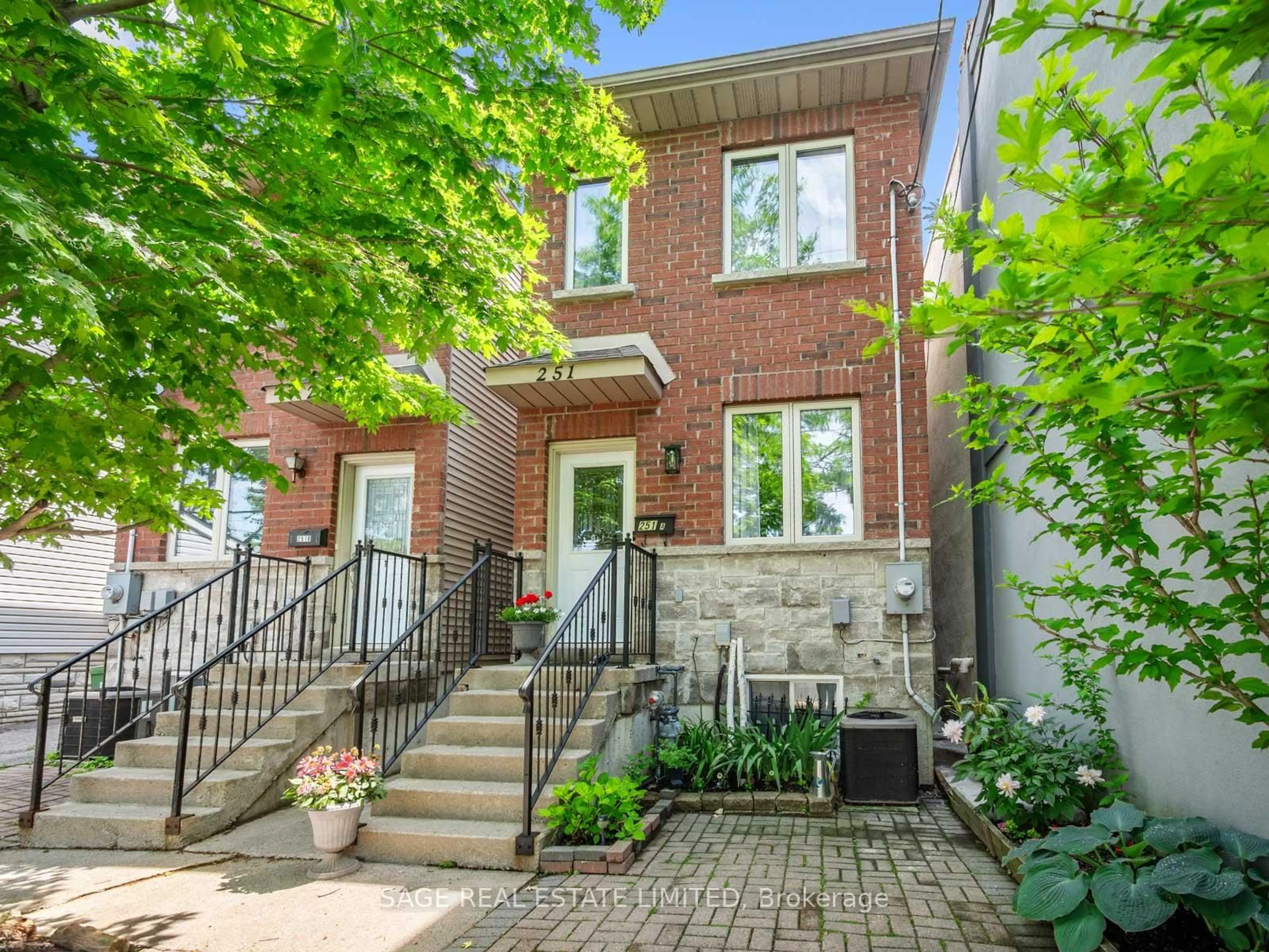 Home with brick exterior material, street for 251A Chisholm Ave, Toronto Ontario M4C 4W5
