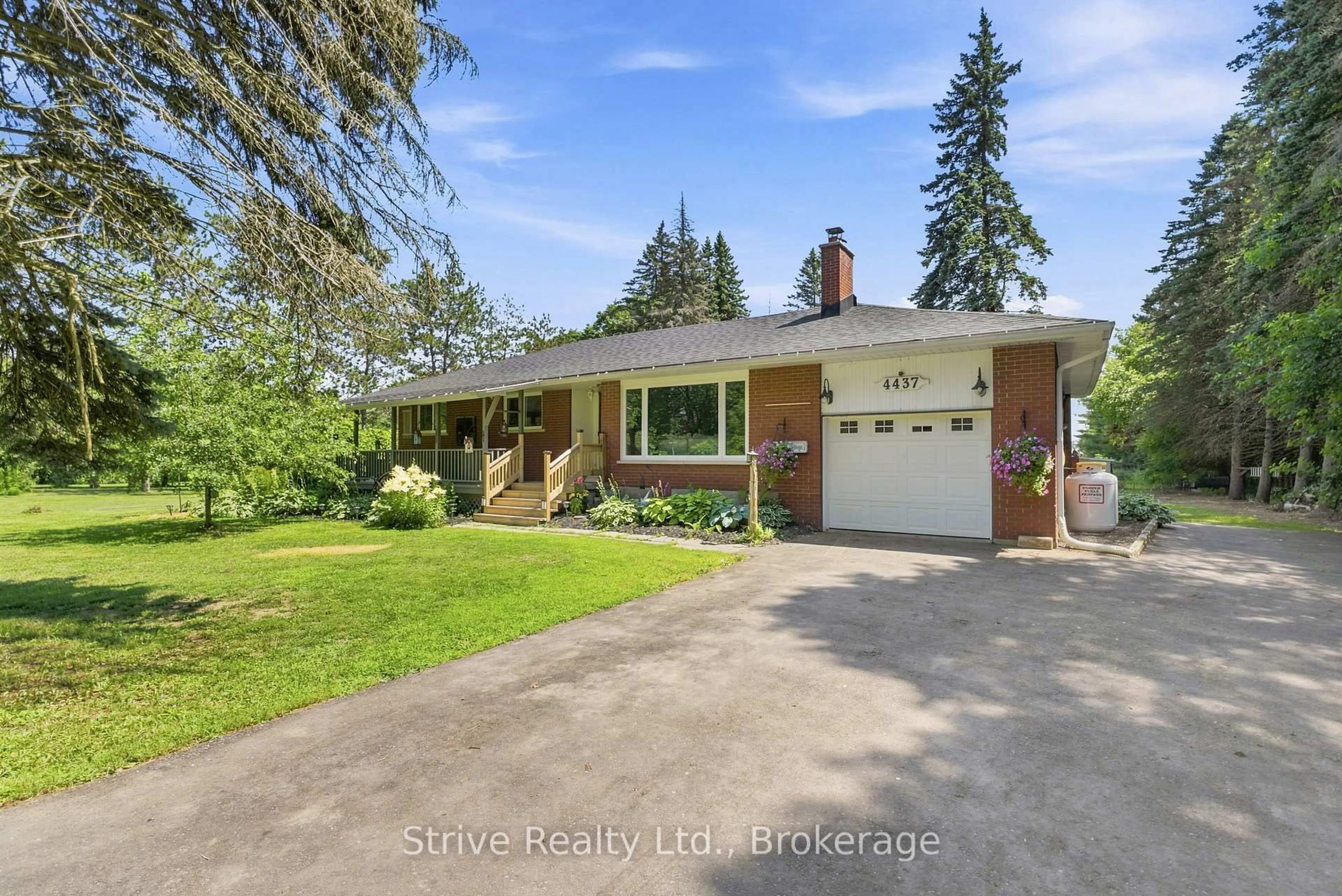Home with brick exterior material, street for 4437 Concession Rd 4 Rd, Clarington Ontario L1A 3V5