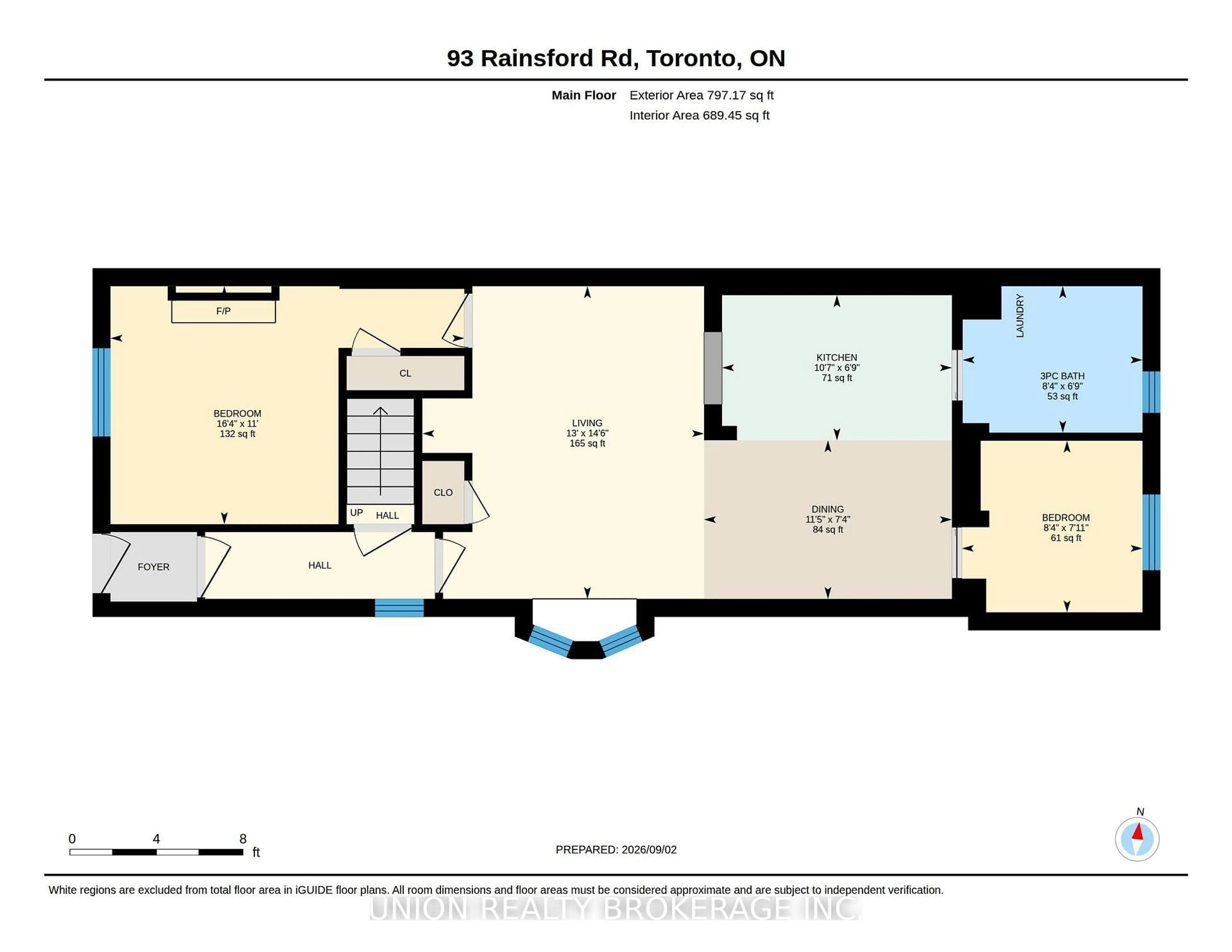 Floor plan for 93 Rainsford Rd, Toronto Ontario M4L 3N8