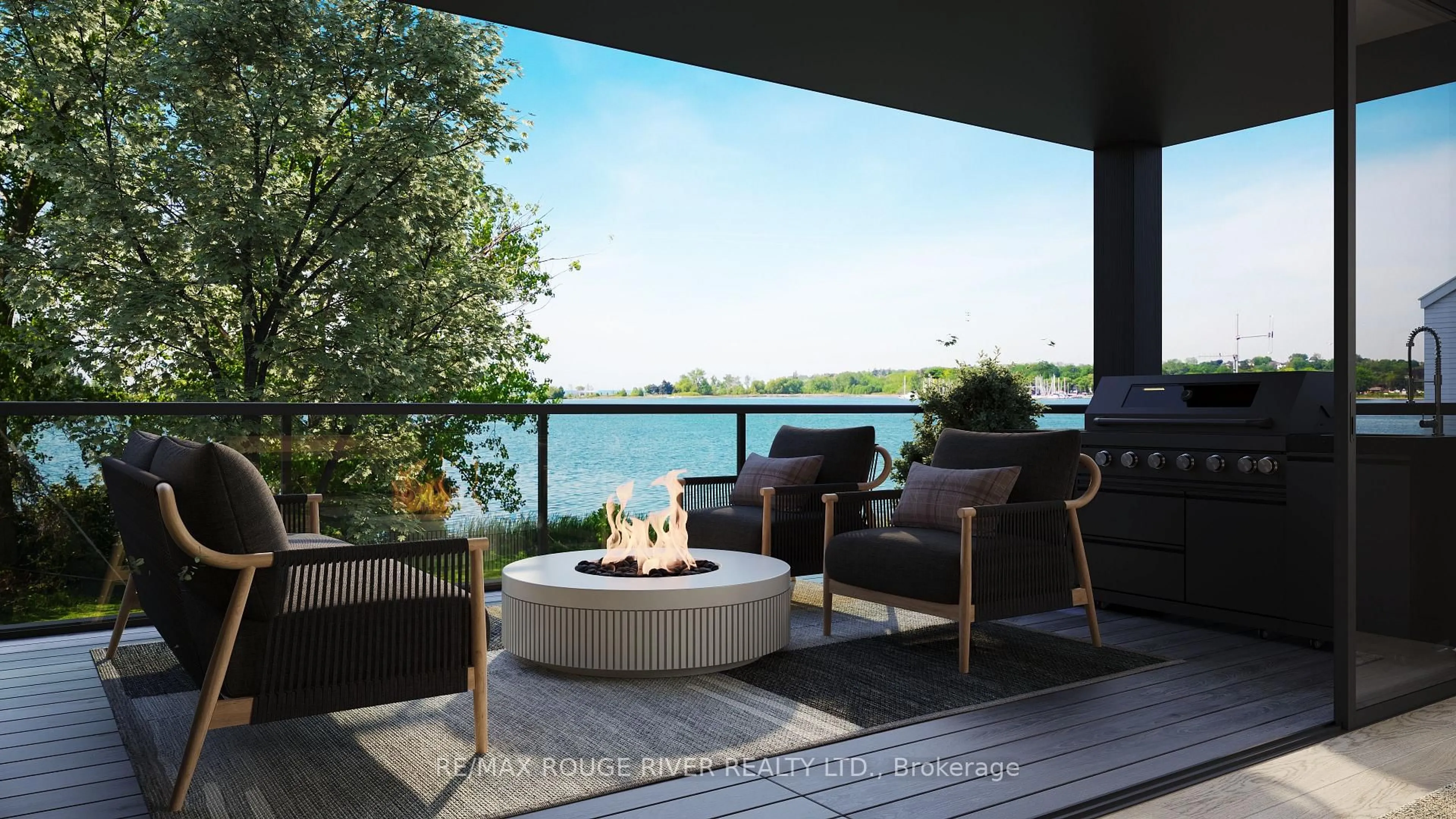 Patio, water/lake/river/ocean view for 1238 Bayview St, Pickering Ontario L1W 1E6
