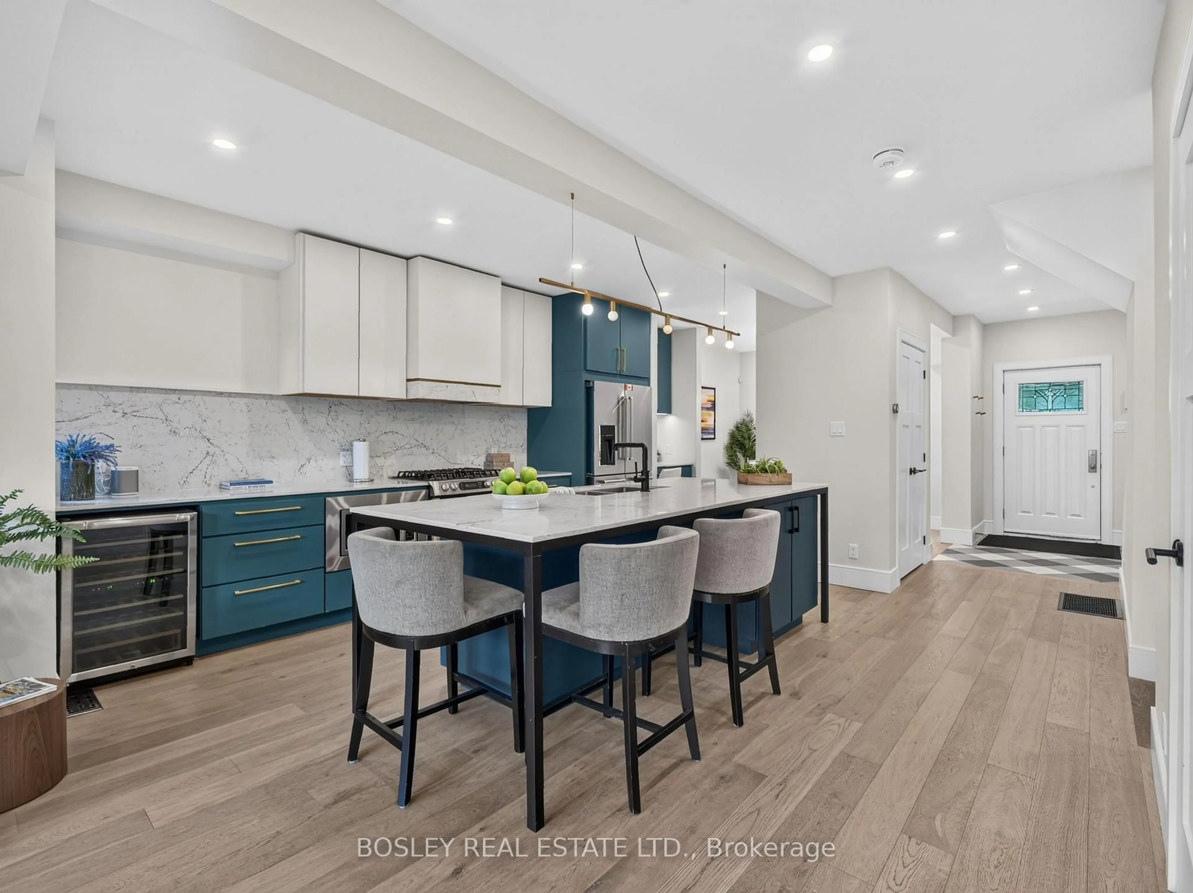 Open concept kitchen, ceramic/tile floor for 14 Coady Ave, Toronto Ontario M4M 2Y8