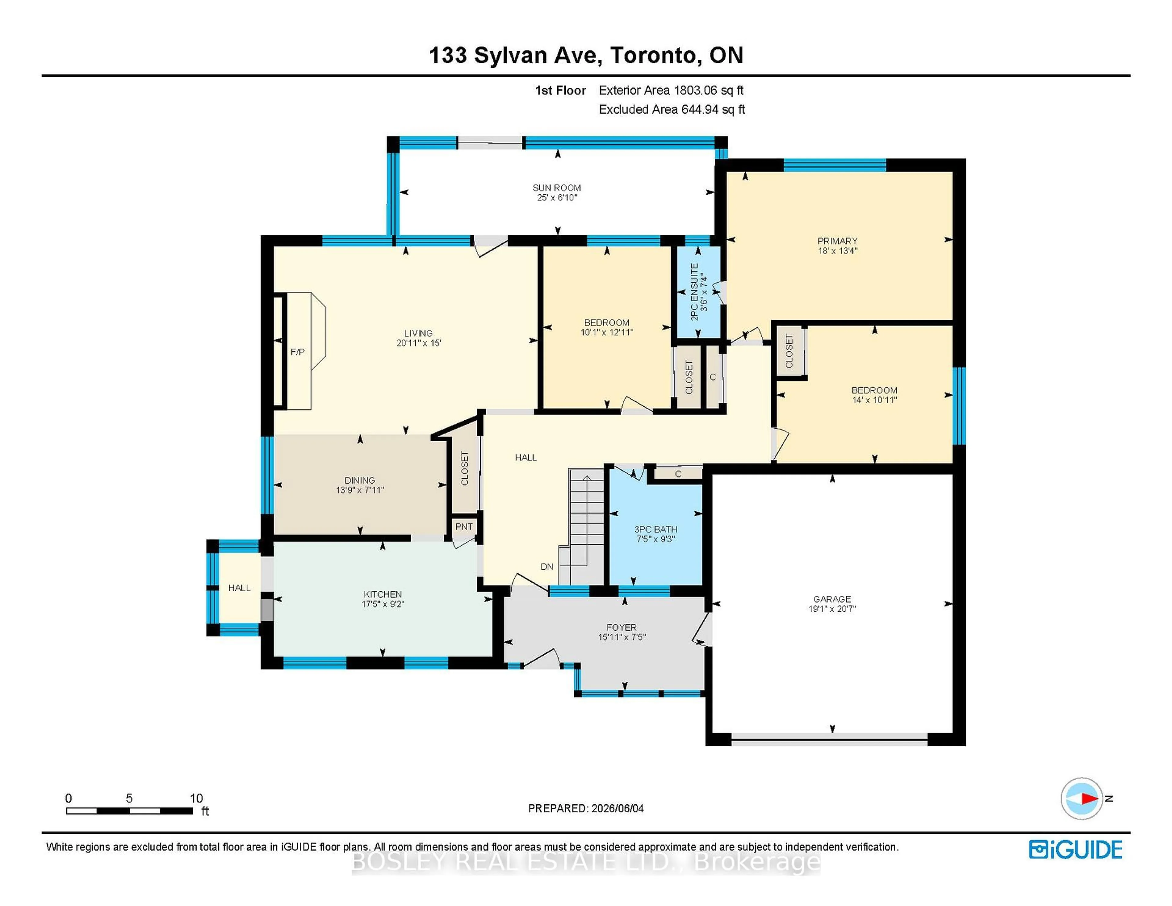 Floor plan for 133 Sylvan Ave, Toronto Ontario M1M 1J9