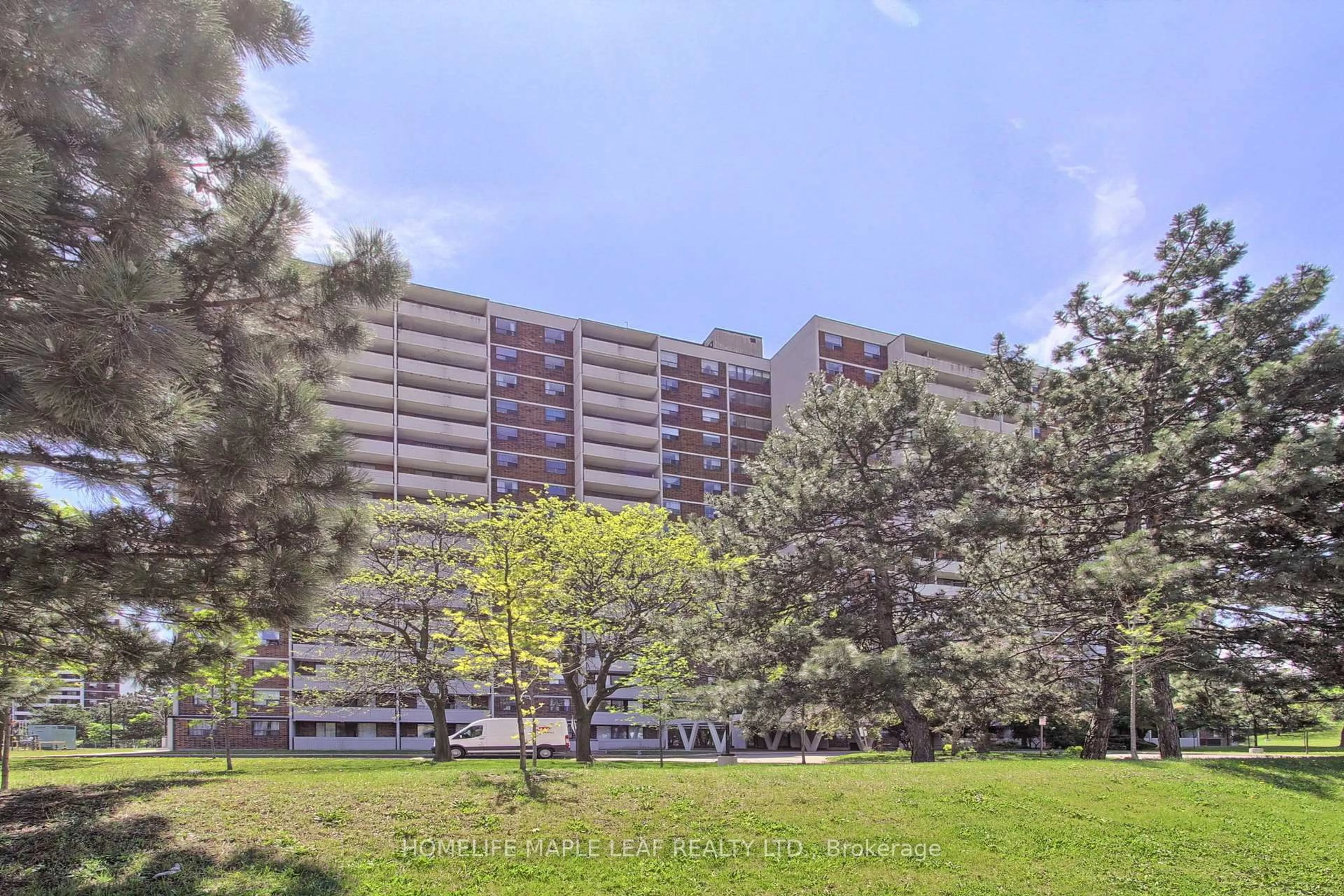 A pic from outside/outdoor area/front of a property/back of a property/a pic from drone, unknown for 301 Prudential Dr #309, Toronto Ontario M1P 4V3