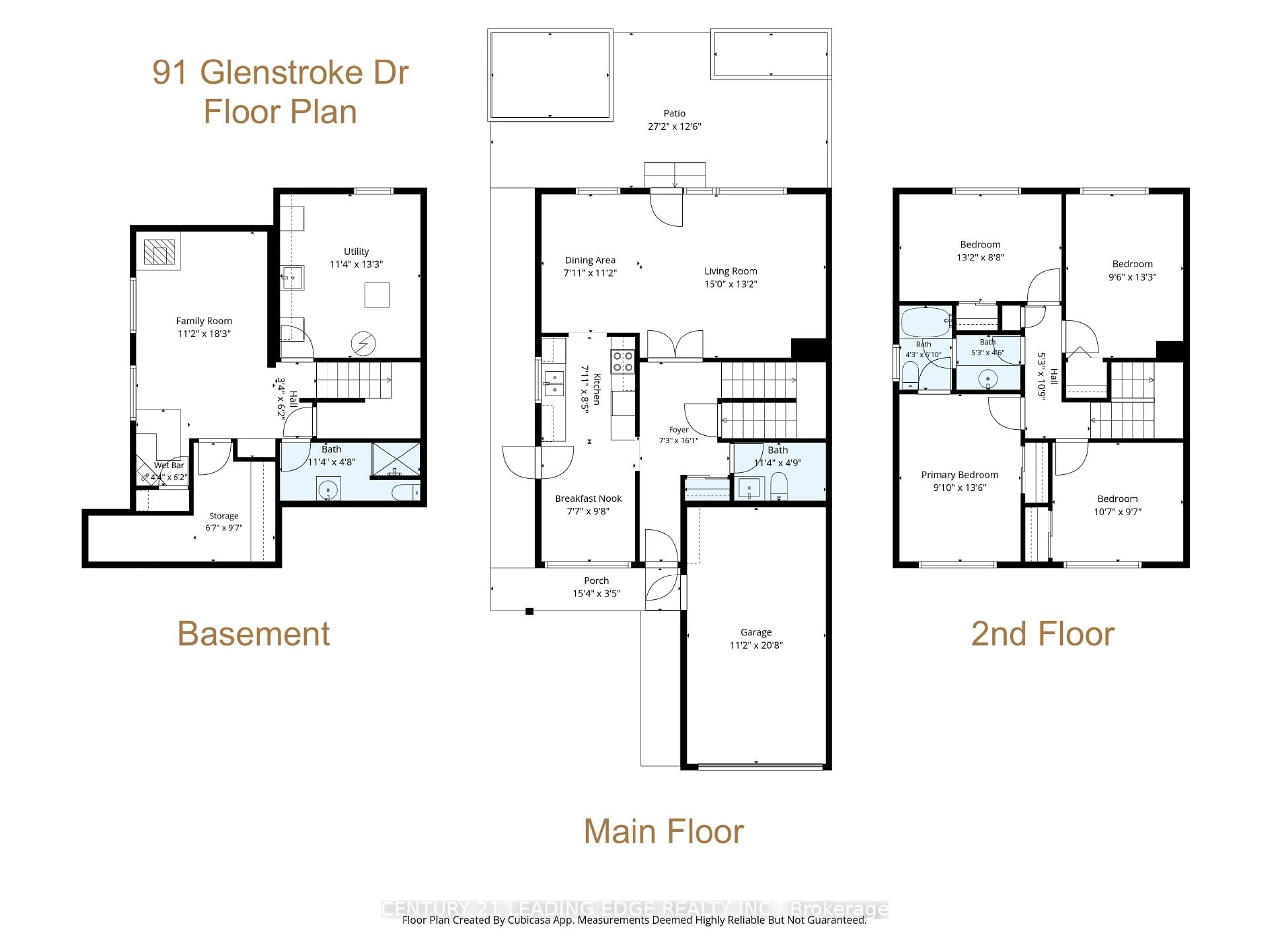 Floor plan for 91 Glenstroke Dr, Toronto Ontario M1S 3A1