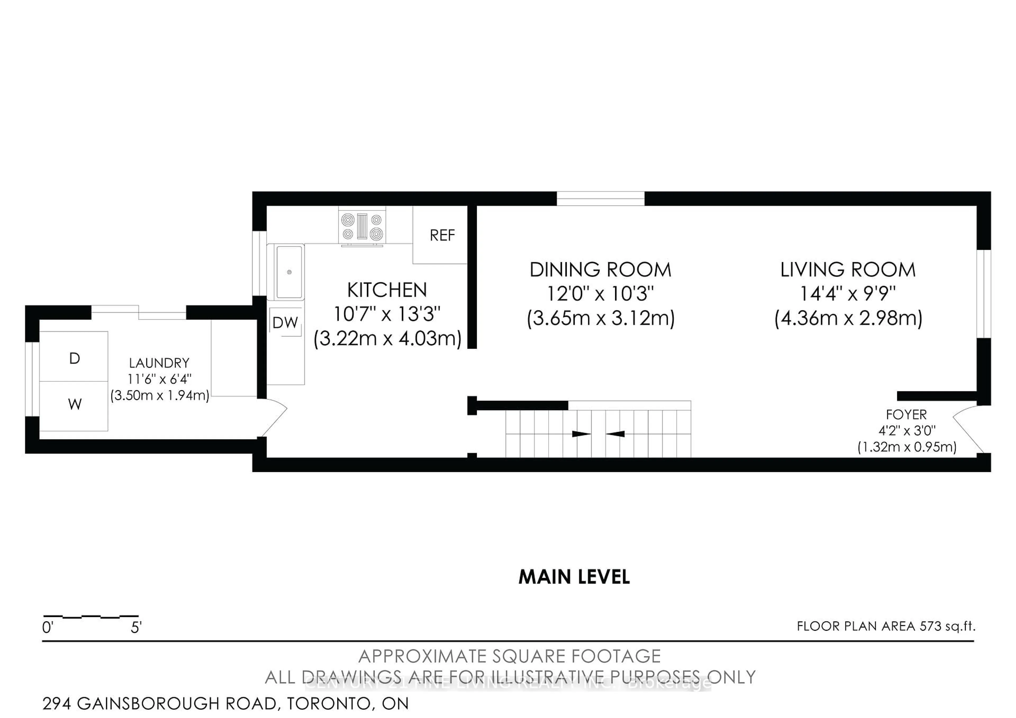 Floor plan for 294 Gainsborough Rd, Toronto Ontario M4L 3C6