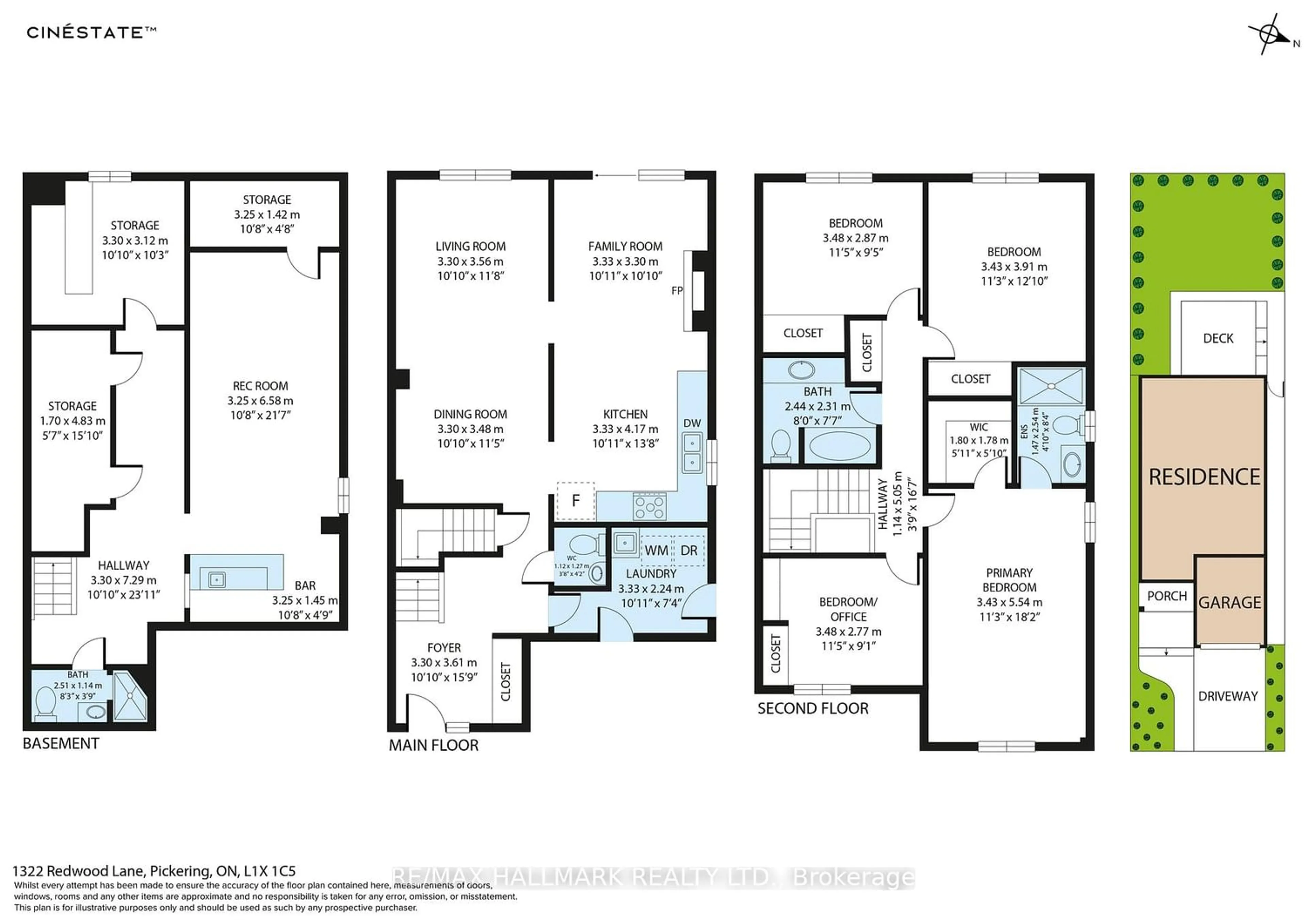 Floor plan for 1322 Redwood Lane, Pickering Ontario L1X 1C5