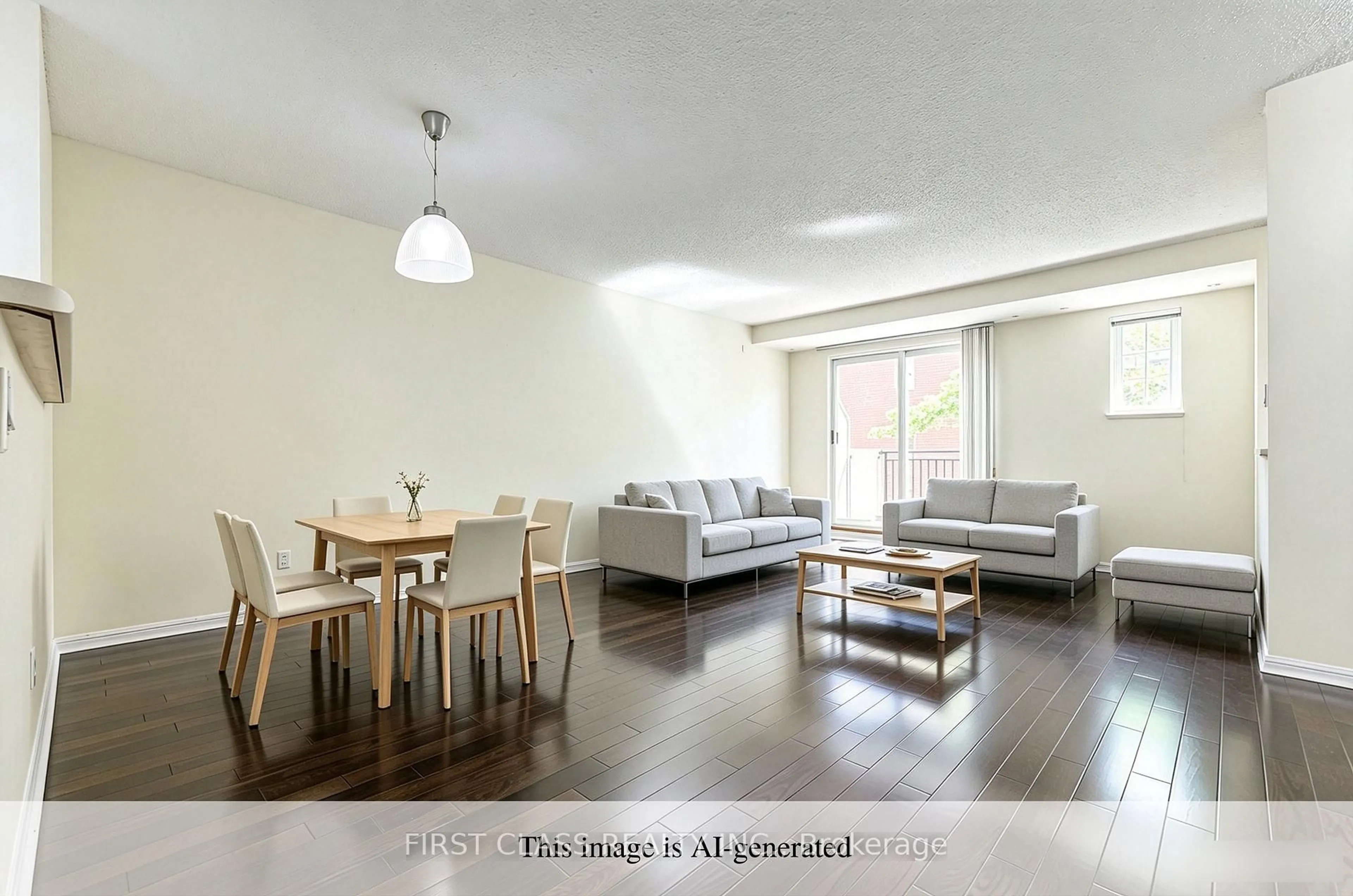 Living room with furniture, wood/laminate floor for 1881 Mcnicoll Ave #308, Toronto Ontario M1V 5M2