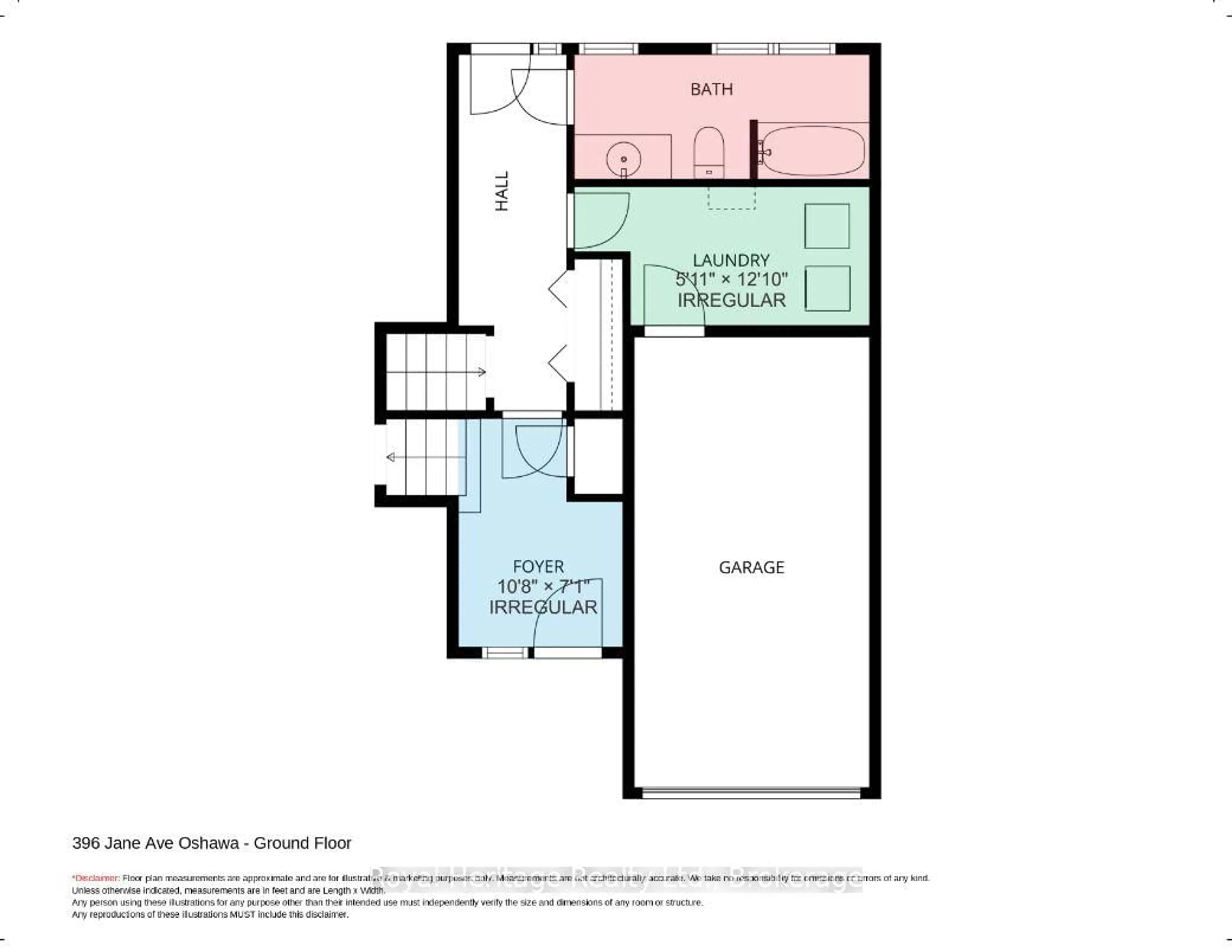 Floor plan for 396 Jane Ave, Oshawa Ontario L1J 3L4