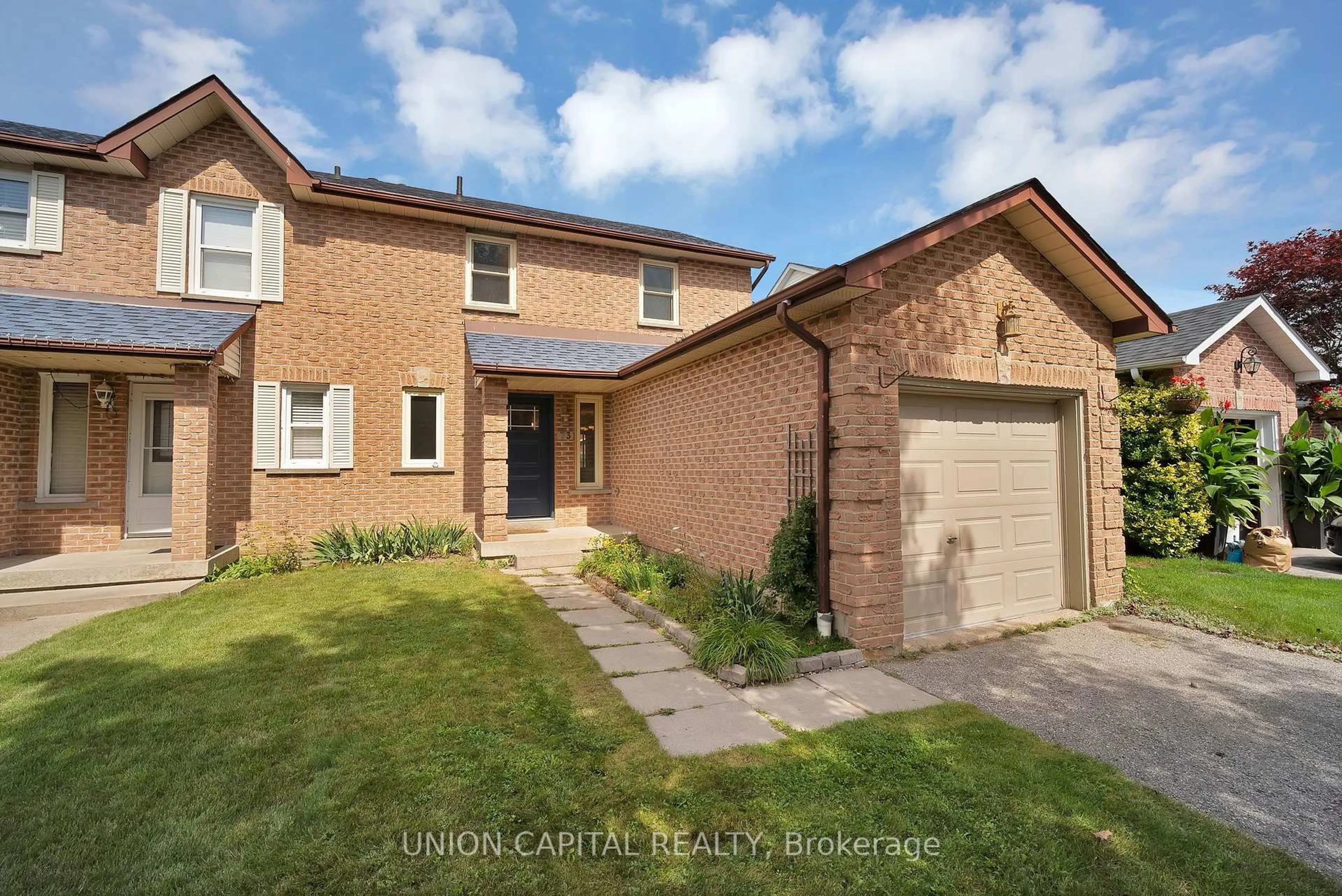 A pic from outside/outdoor area/front of a property/back of a property/a pic from drone, street for 73 Humphrey Dr, Ajax Ontario L1S 4Y8