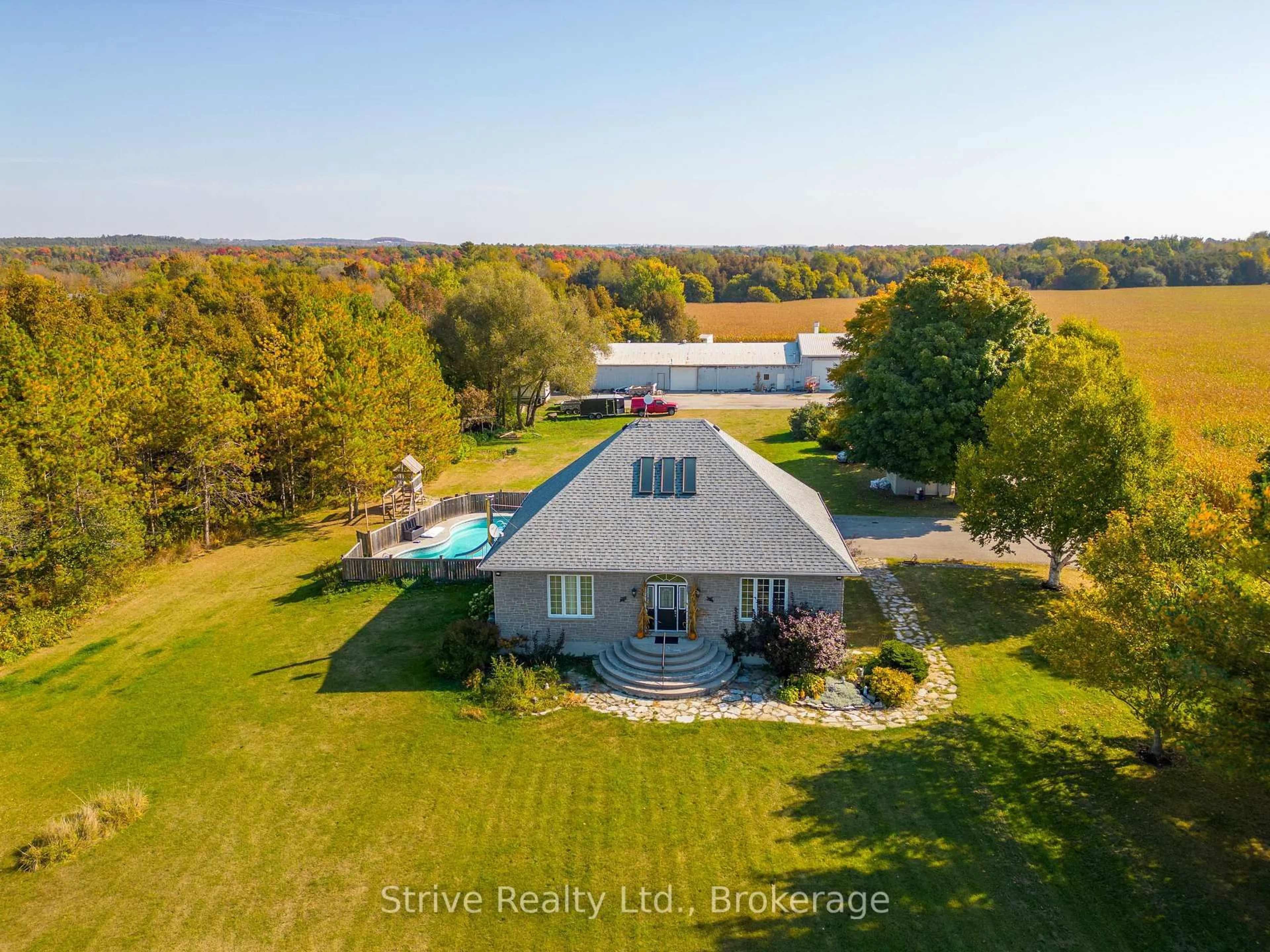 A pic from outside/outdoor area/front of a property/back of a property/a pic from drone, water/lake/river/ocean view for 5659 Gilmore Rd, Clarington Ontario L0A 1J0