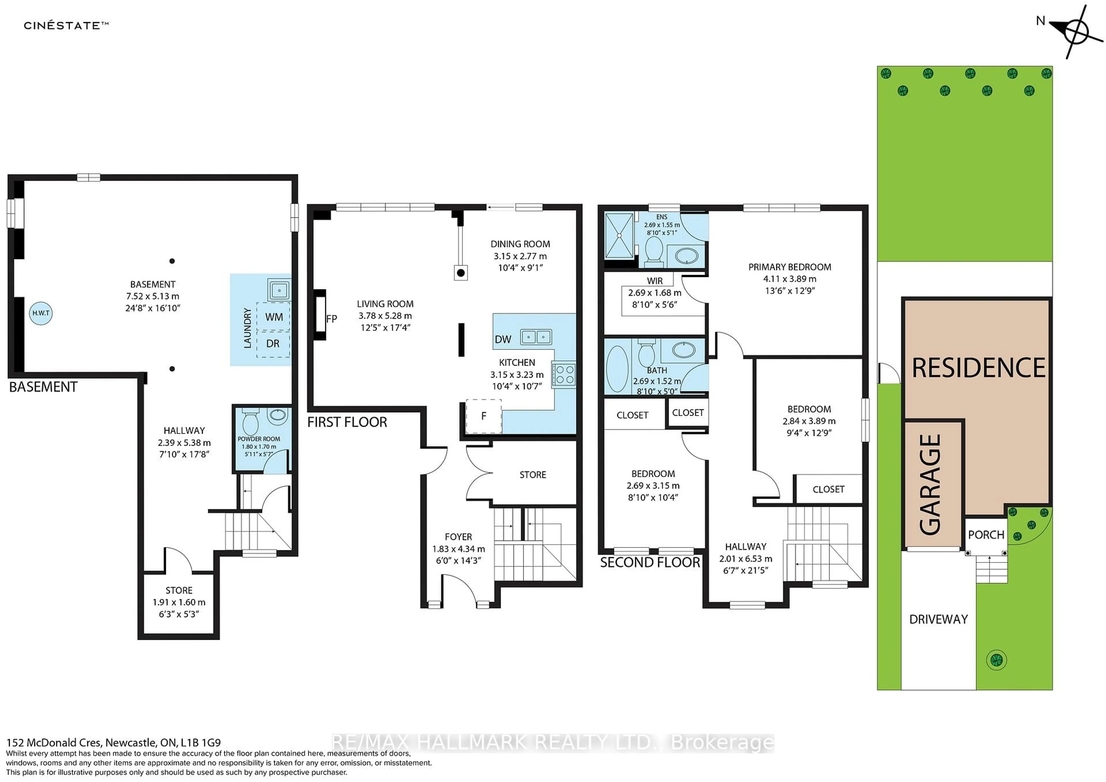 Floor plan for 152 Mcdonald Cres, Clarington Ontario L1B 0C9