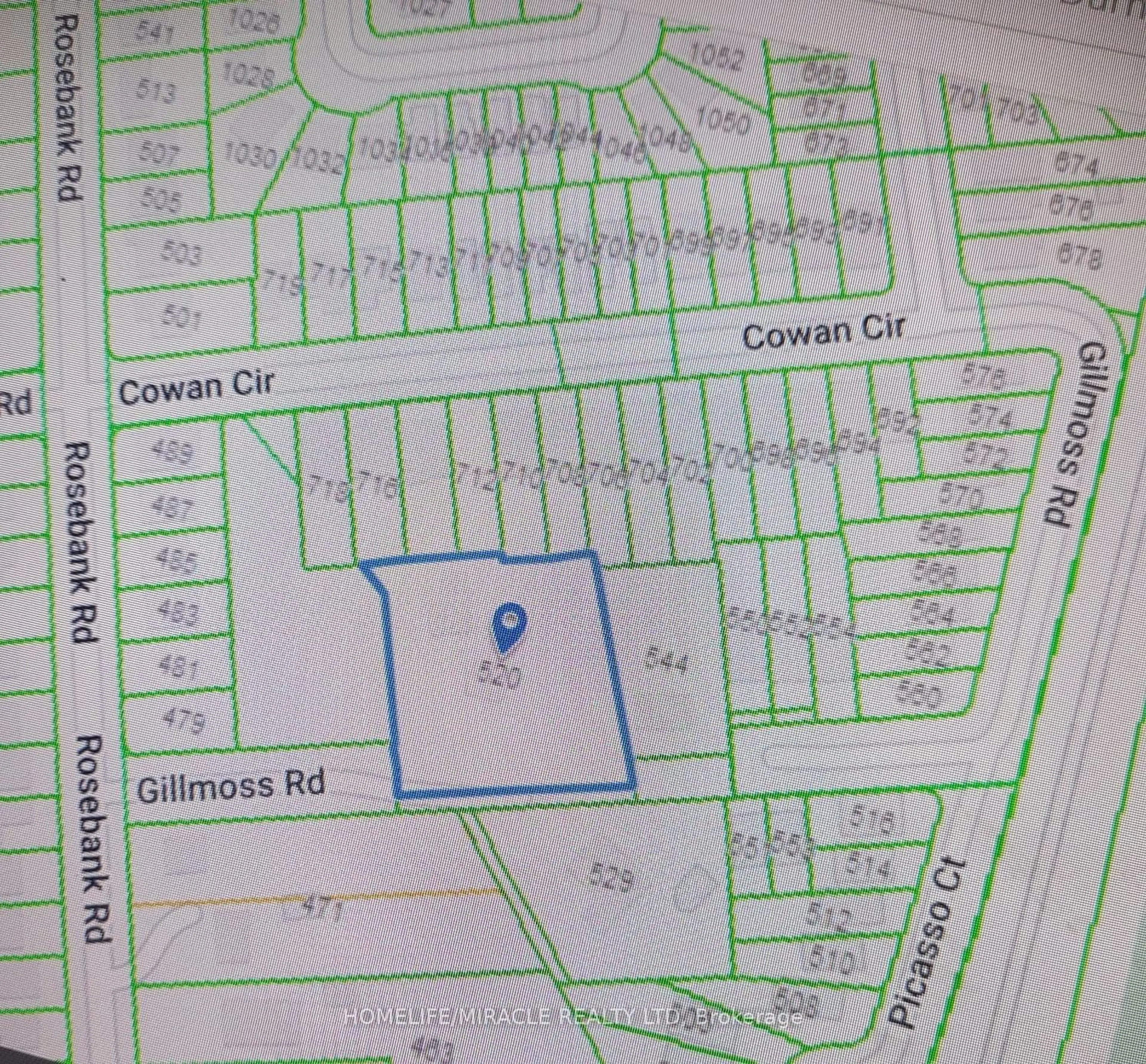 Picture of a map for 520 Gillmoss Rd, Pickering Ontario L1W 3J4