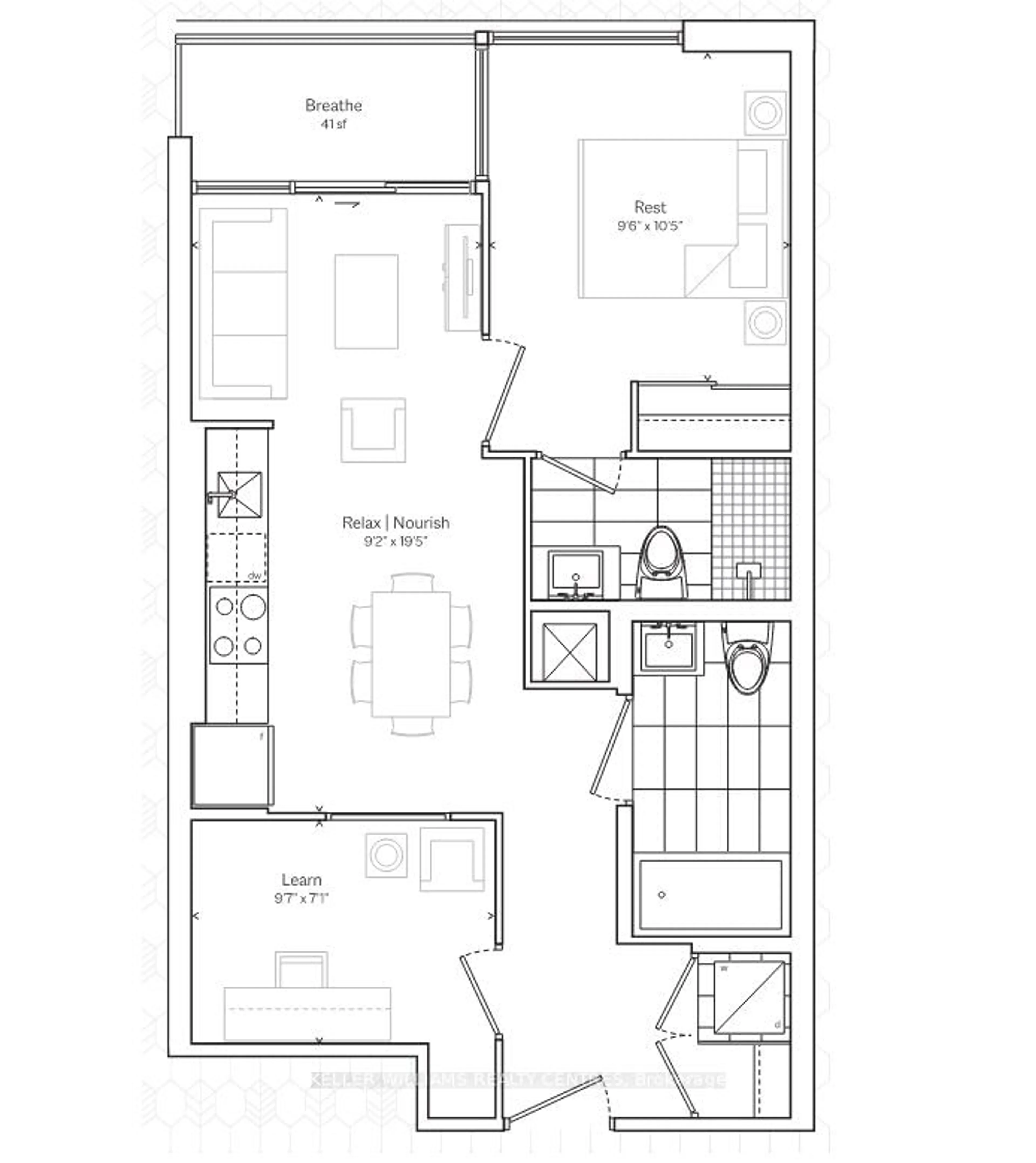 Floor plan for 1350 Ellesmere Rd #712, Toronto Ontario M1P 2X9