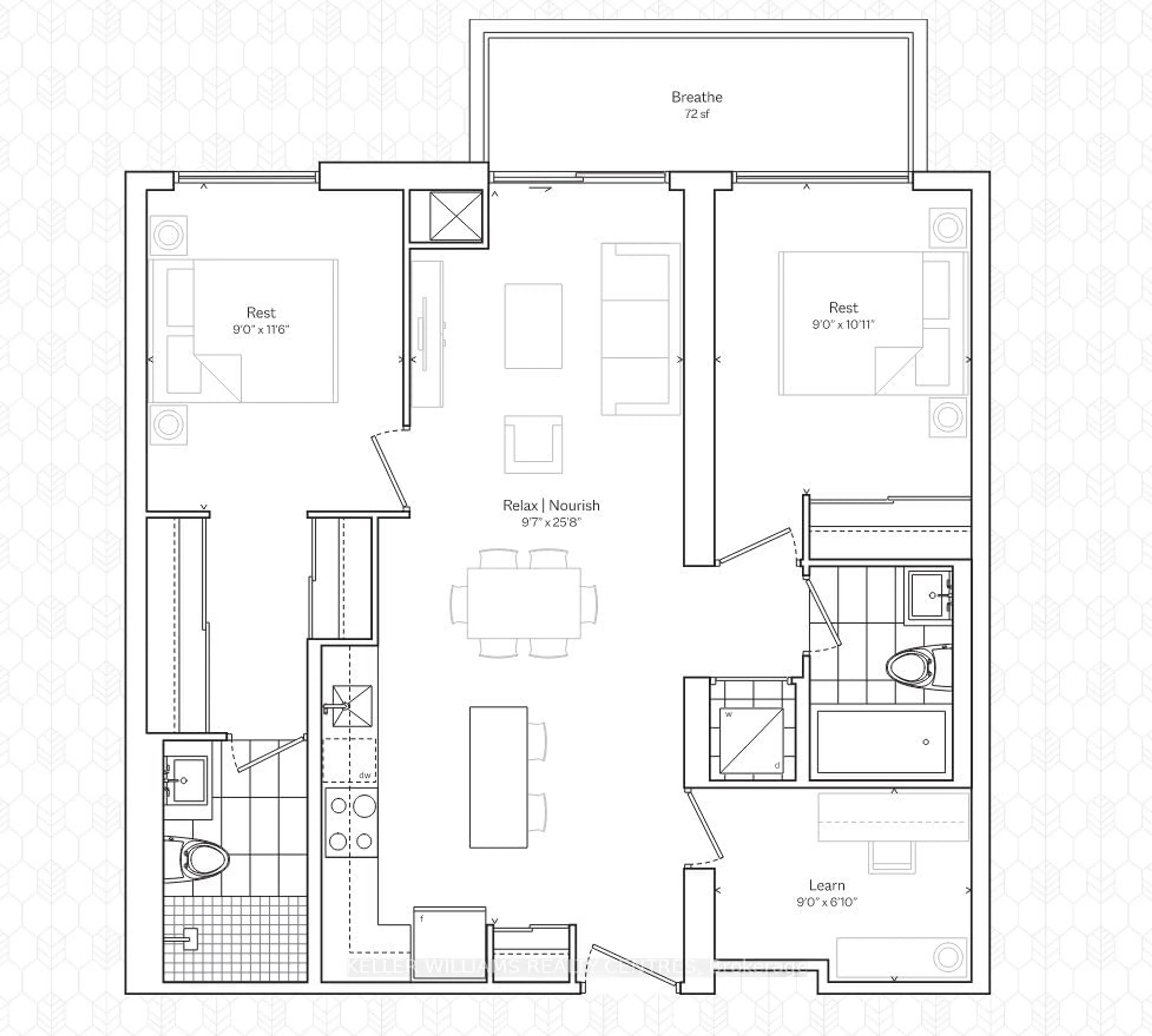 Floor plan for 1350 Ellesmere Rd #1301, Toronto Ontario M1P 2X9