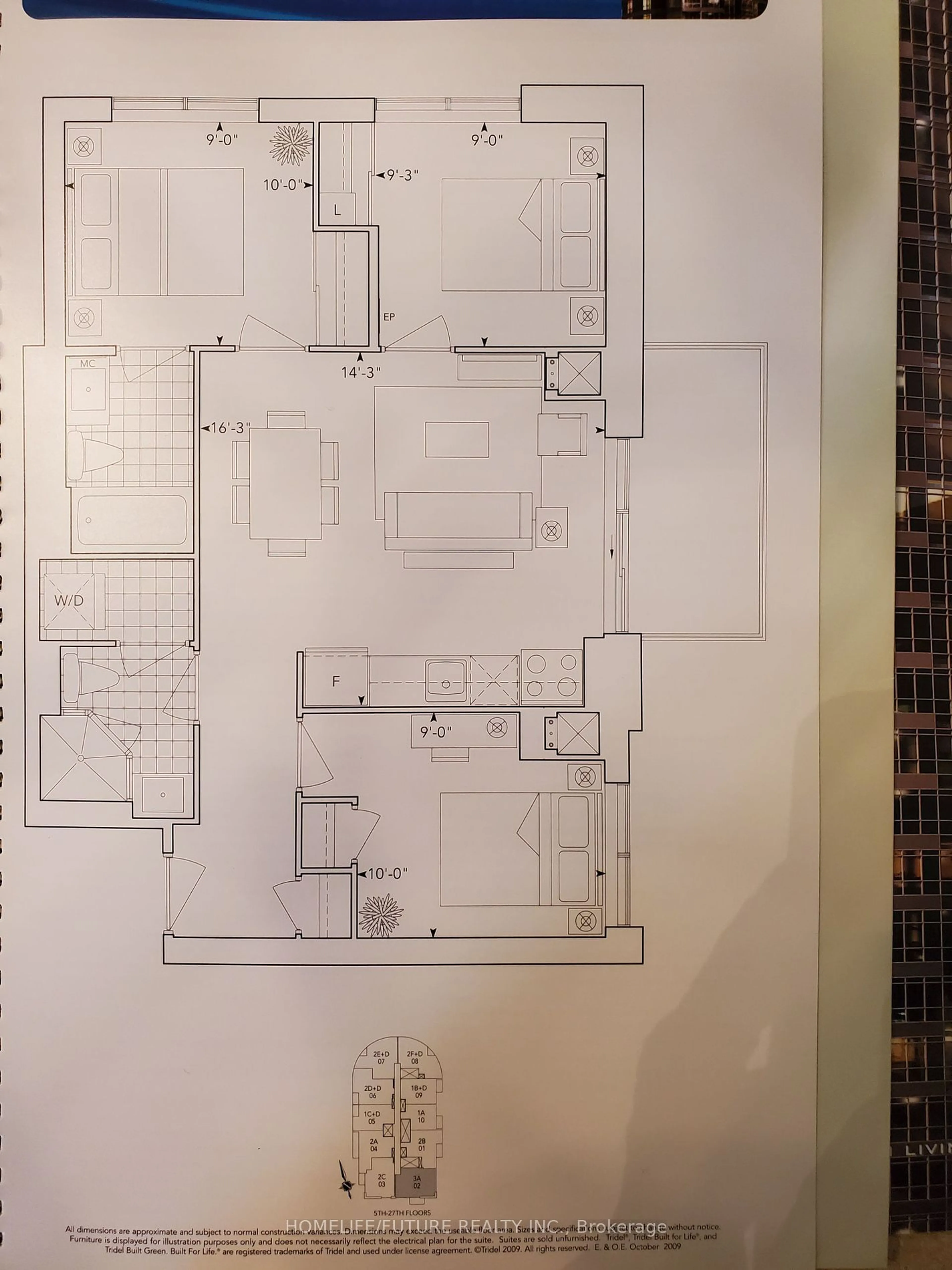 Floor plan for 151 Village Green Sq #2602, Toronto Ontario M1S 0K5