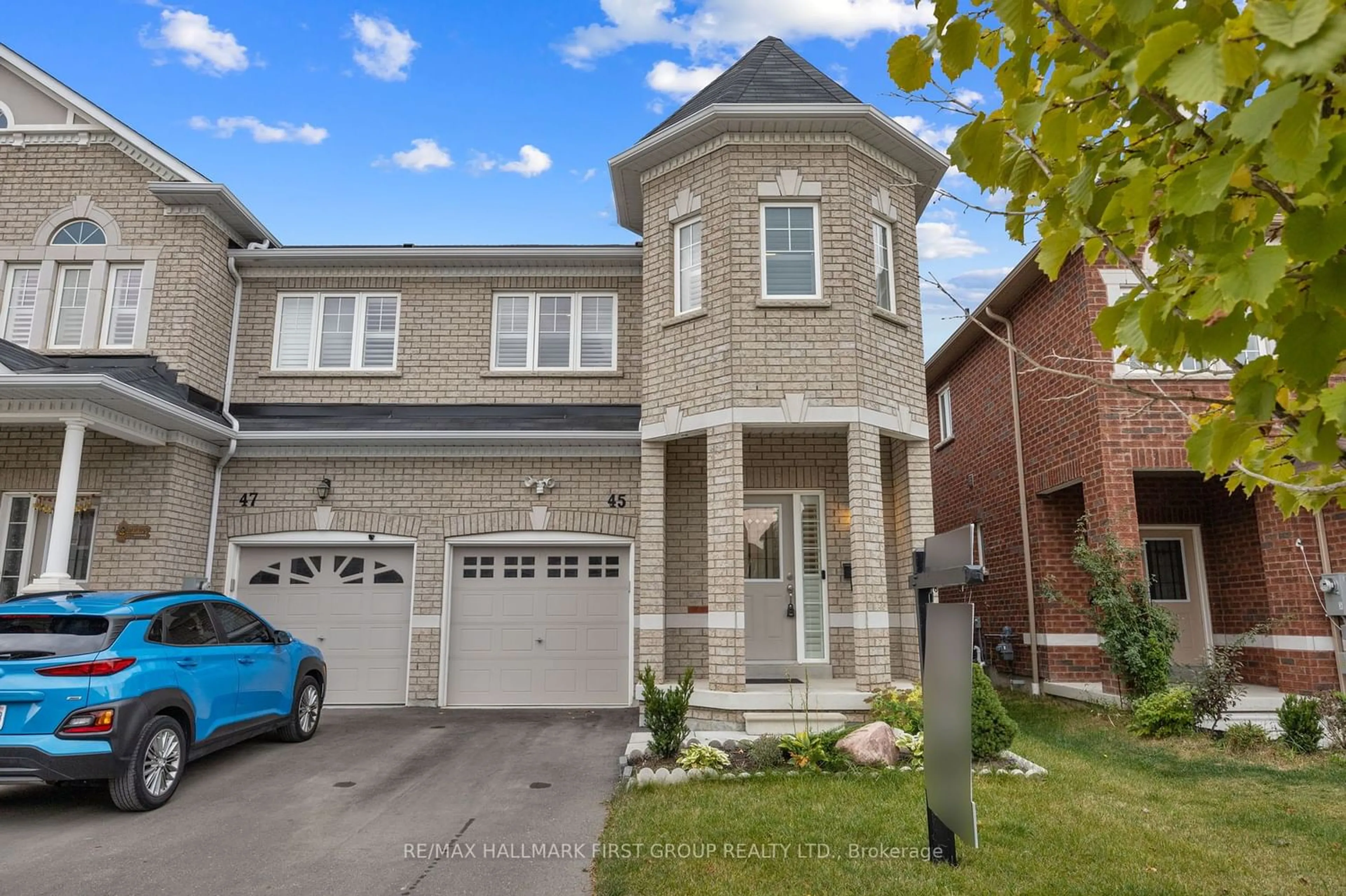 Home with brick exterior material for 45 Jevons Dr, Ajax Ontario L1Z 0T5