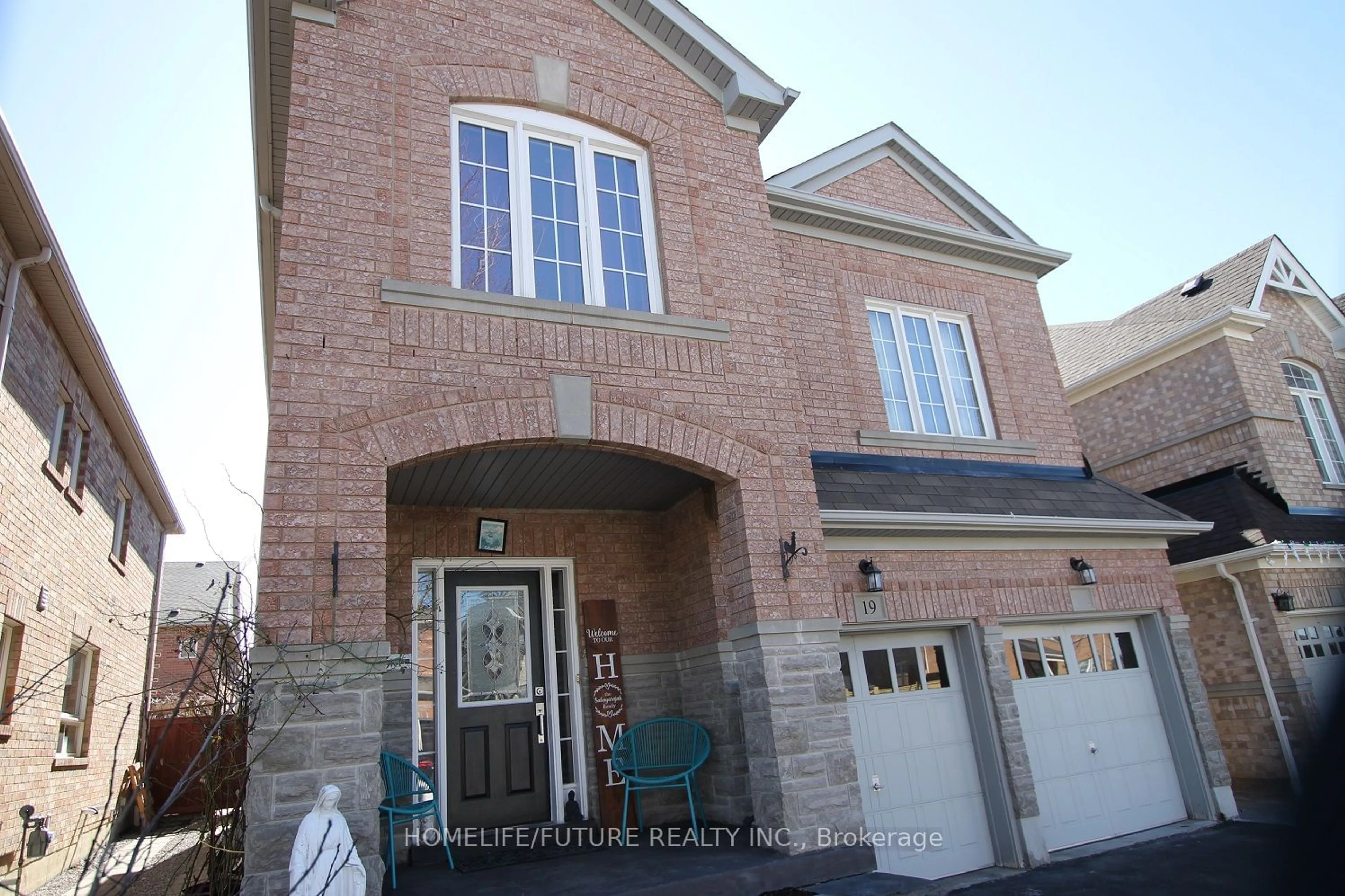 Home with brick exterior material for 19 Warburton Dr, Ajax Ontario L1T 0K6