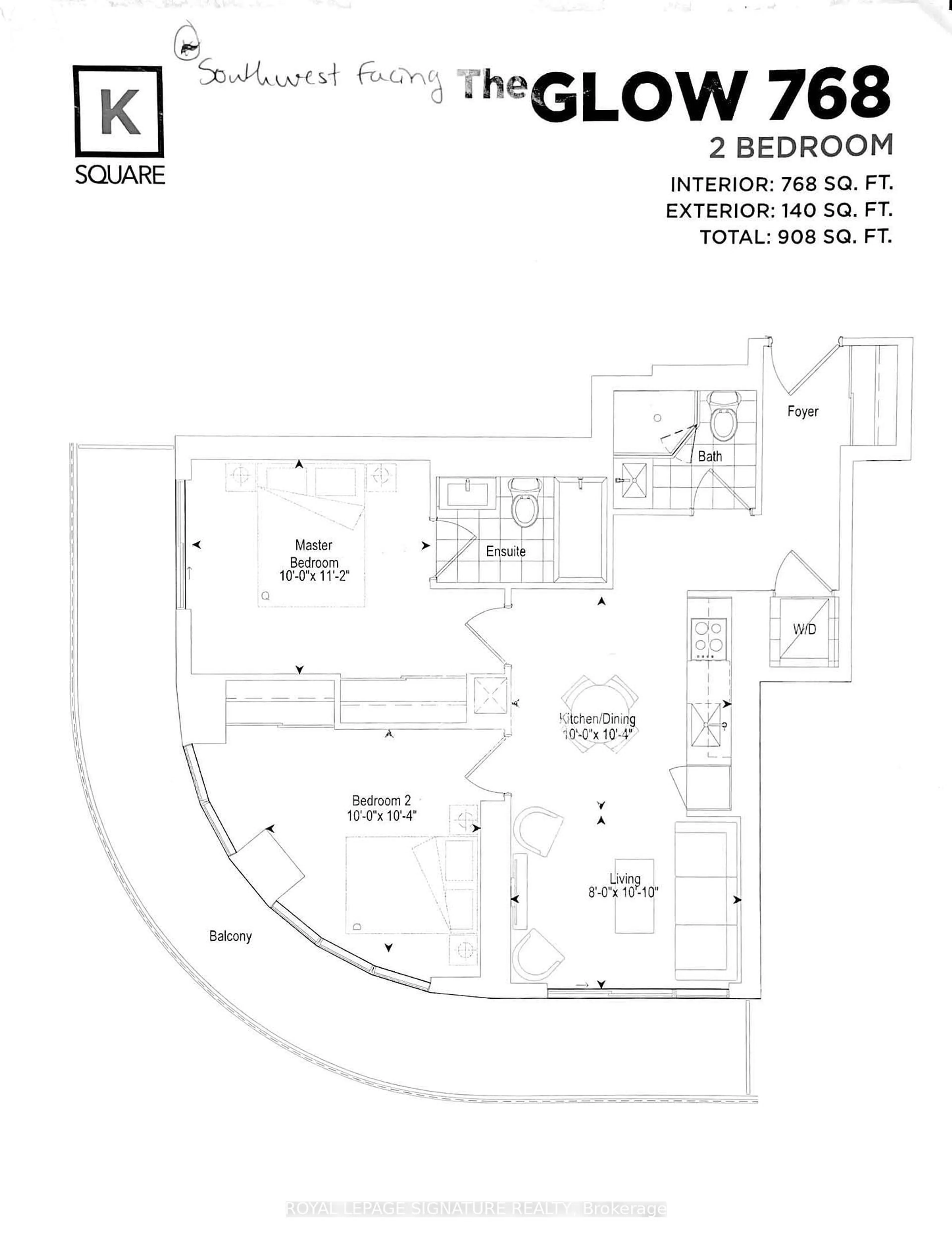 Floor plan for 2033 Kennedy Rd #1911, Toronto Ontario M1T 0B9