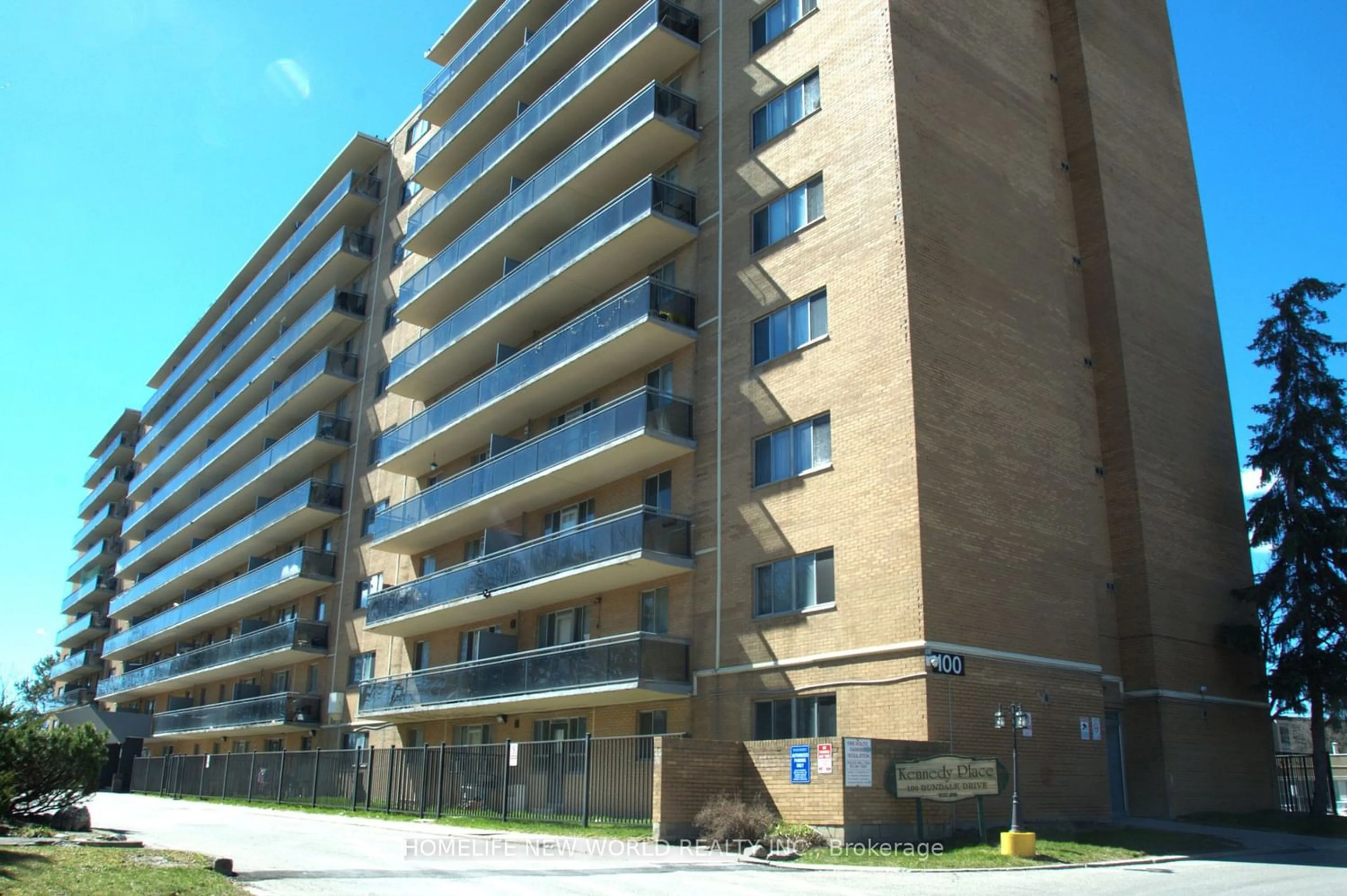 A pic from exterior of the house or condo for 100 Dundalk Dr #214, Toronto Ontario M1P 4V2