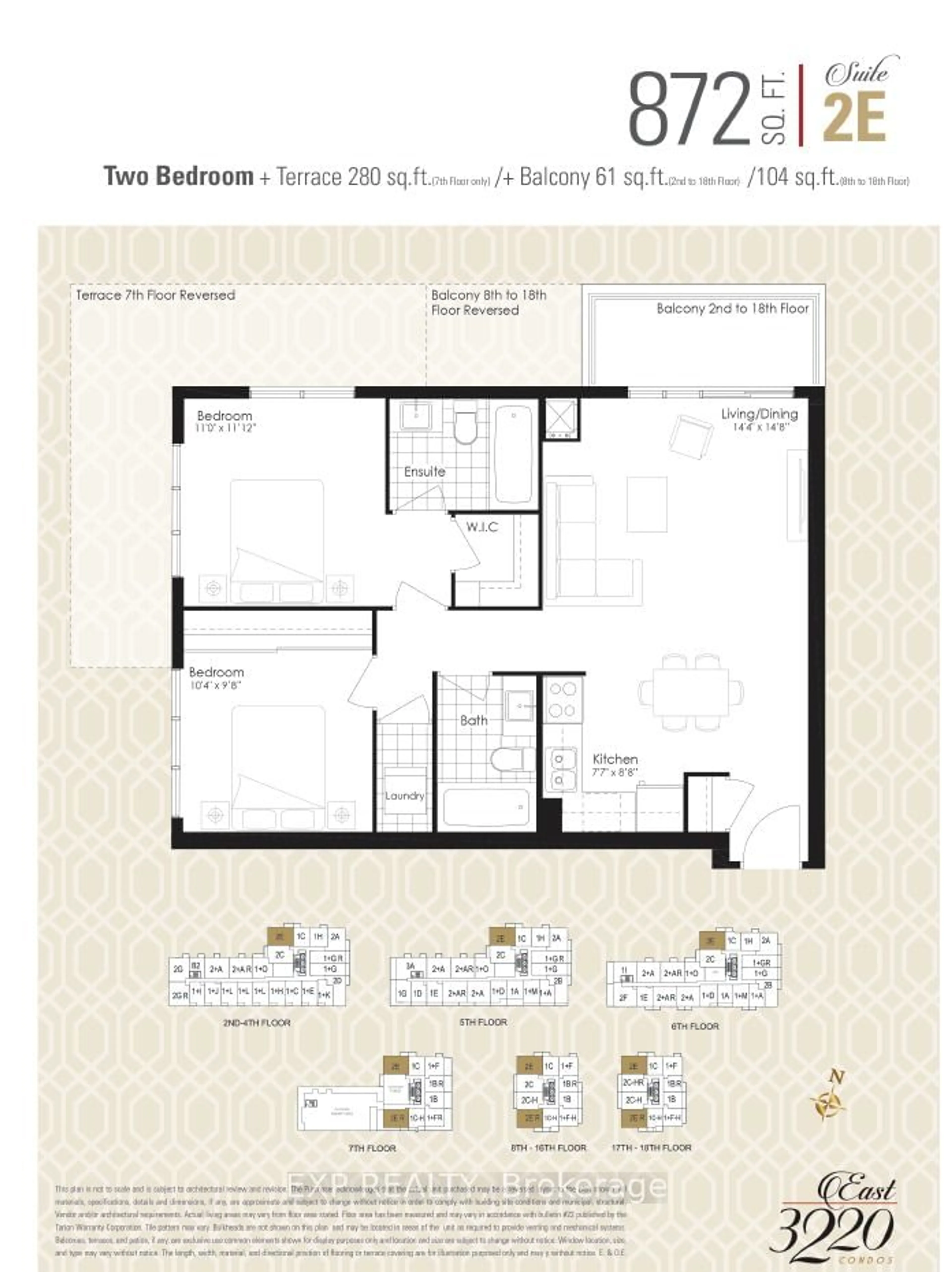Floor plan for 3220 Sheppard Ave #701, Toronto Ontario M1T 0B7