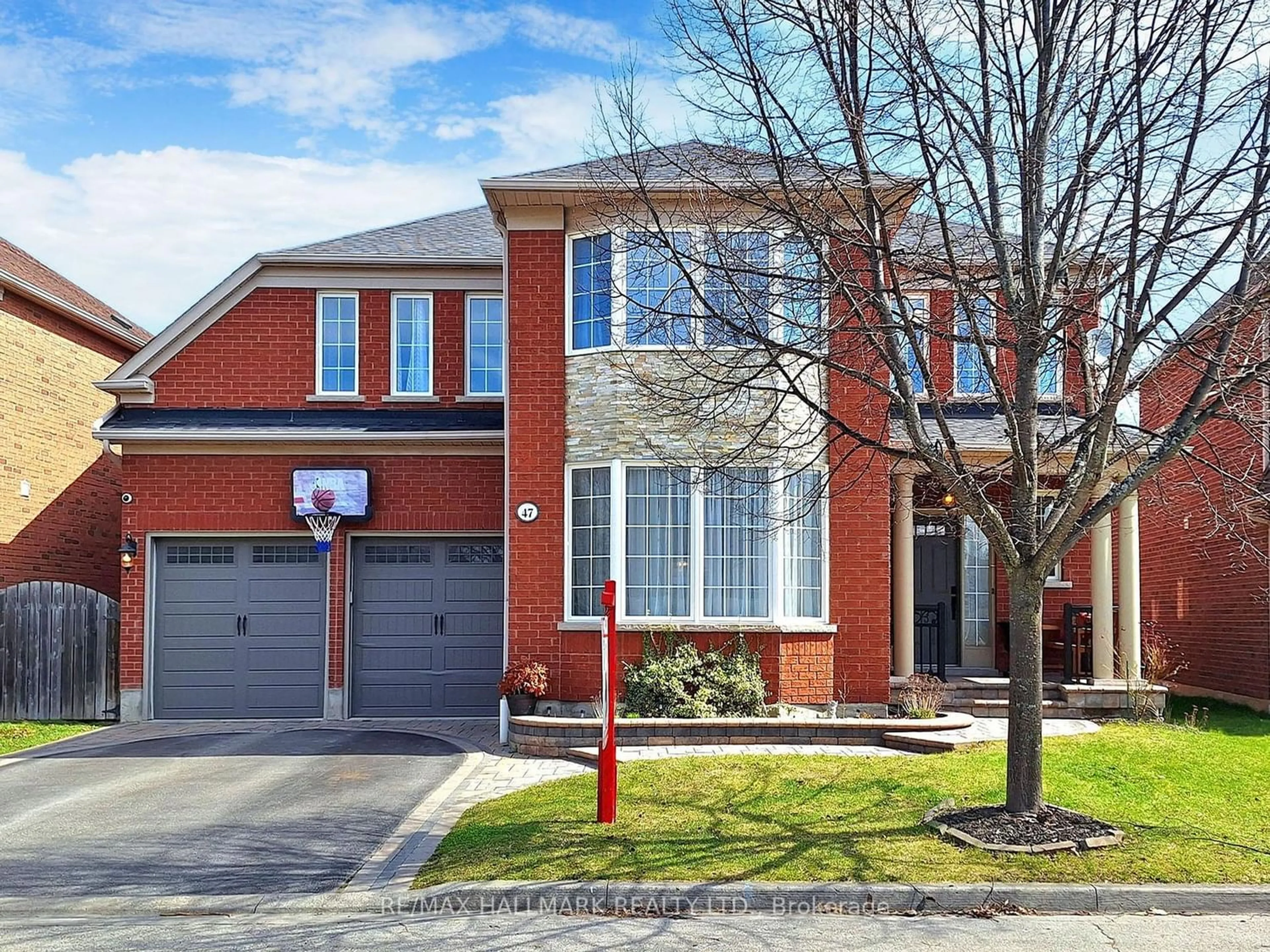 Home with brick exterior material for 47 Montebello Cres, Ajax Ontario L1T 4P2