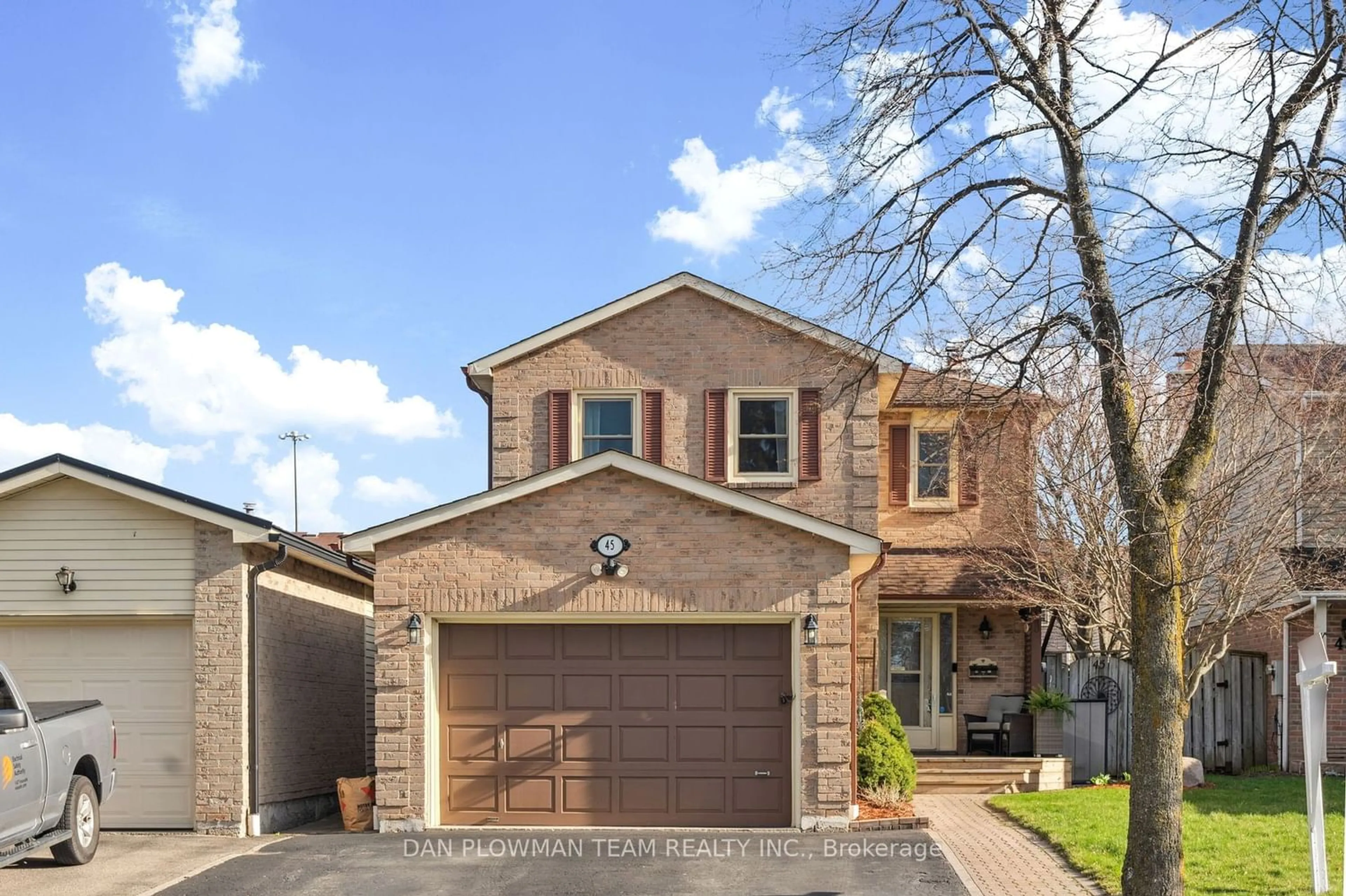 Home with brick exterior material for 45 Dobson Dr, Ajax Ontario L1S 5G4