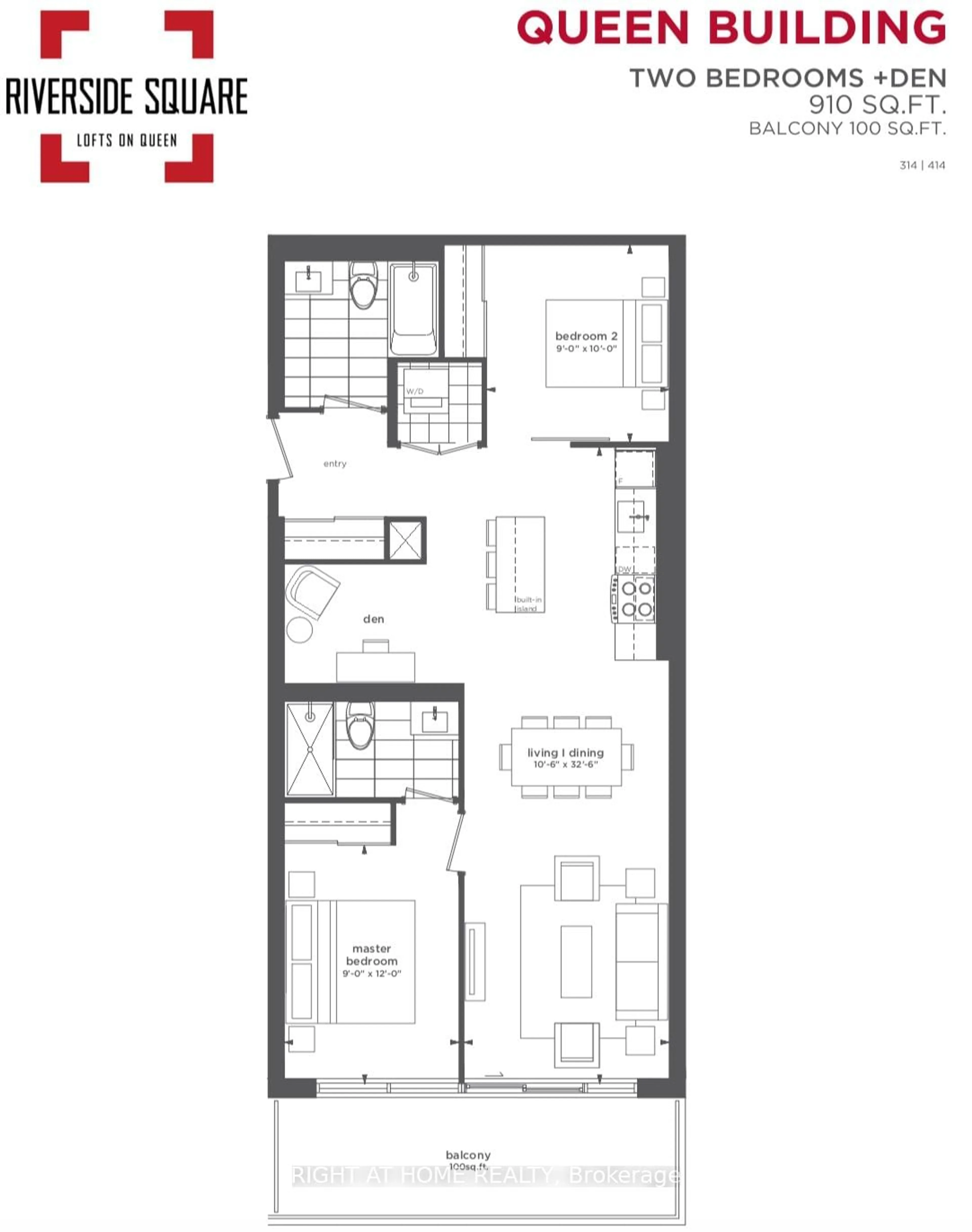 Floor plan for 665 Queen St #414, Toronto Ontario M4M 1G4